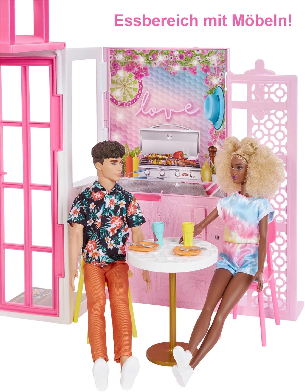 Puppenhaus mit drehbaren und klappbaren Spielbereichen, Barbie-Puppenhaus