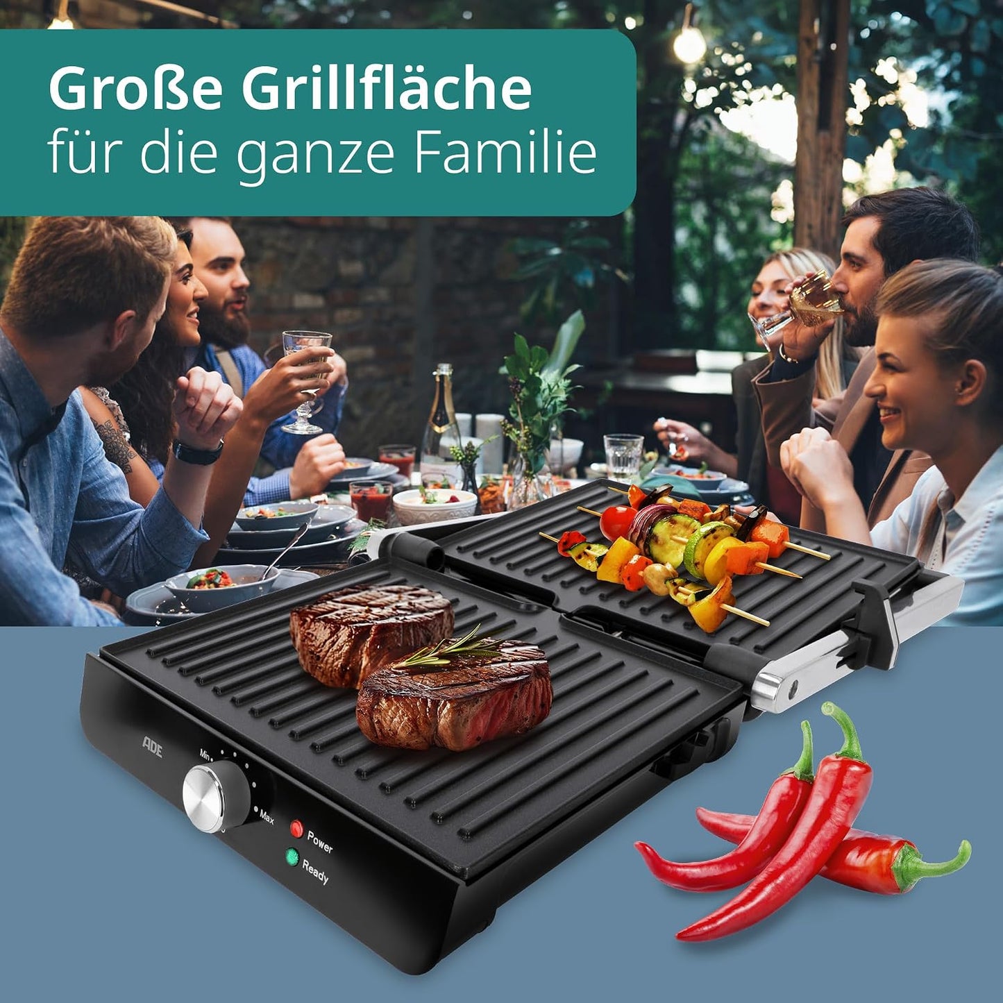3-in-1 Kontaktgrill, Silber