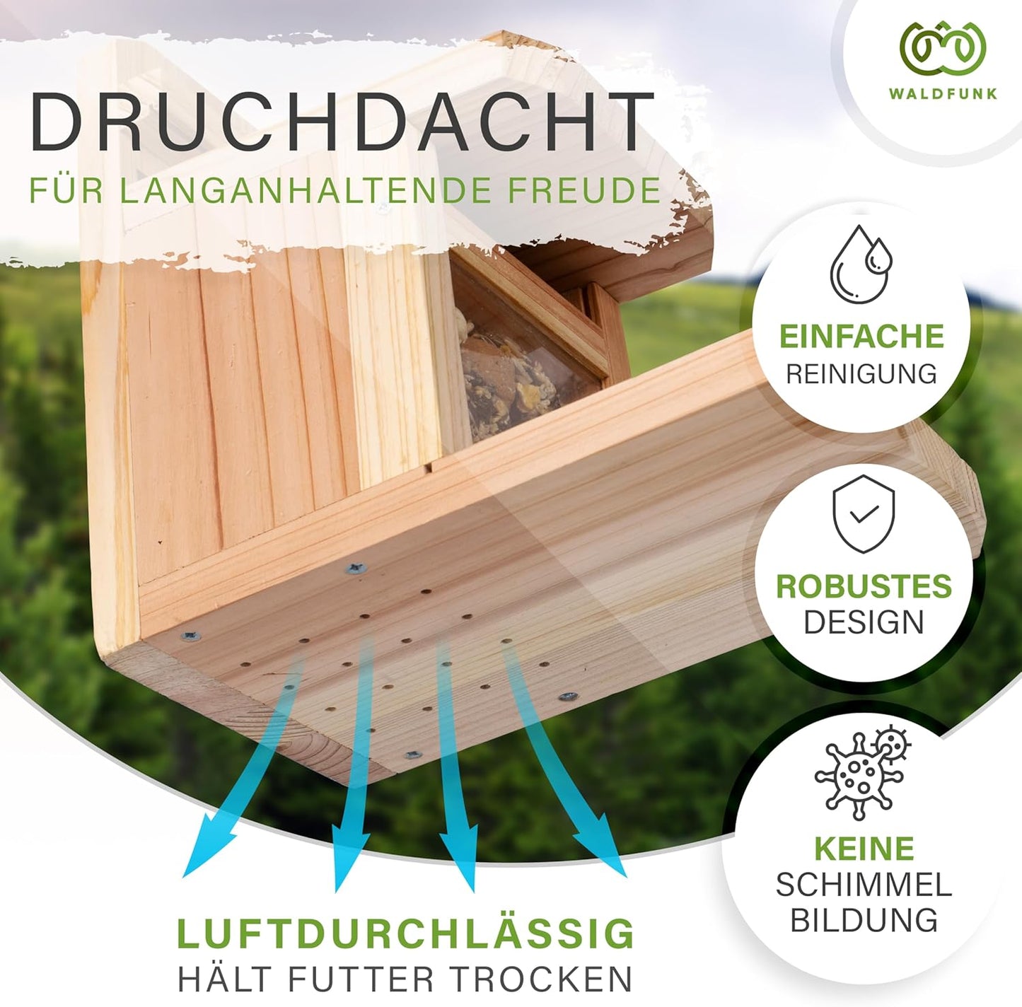 Wetterfeste Futterstation für Eichhörnchen