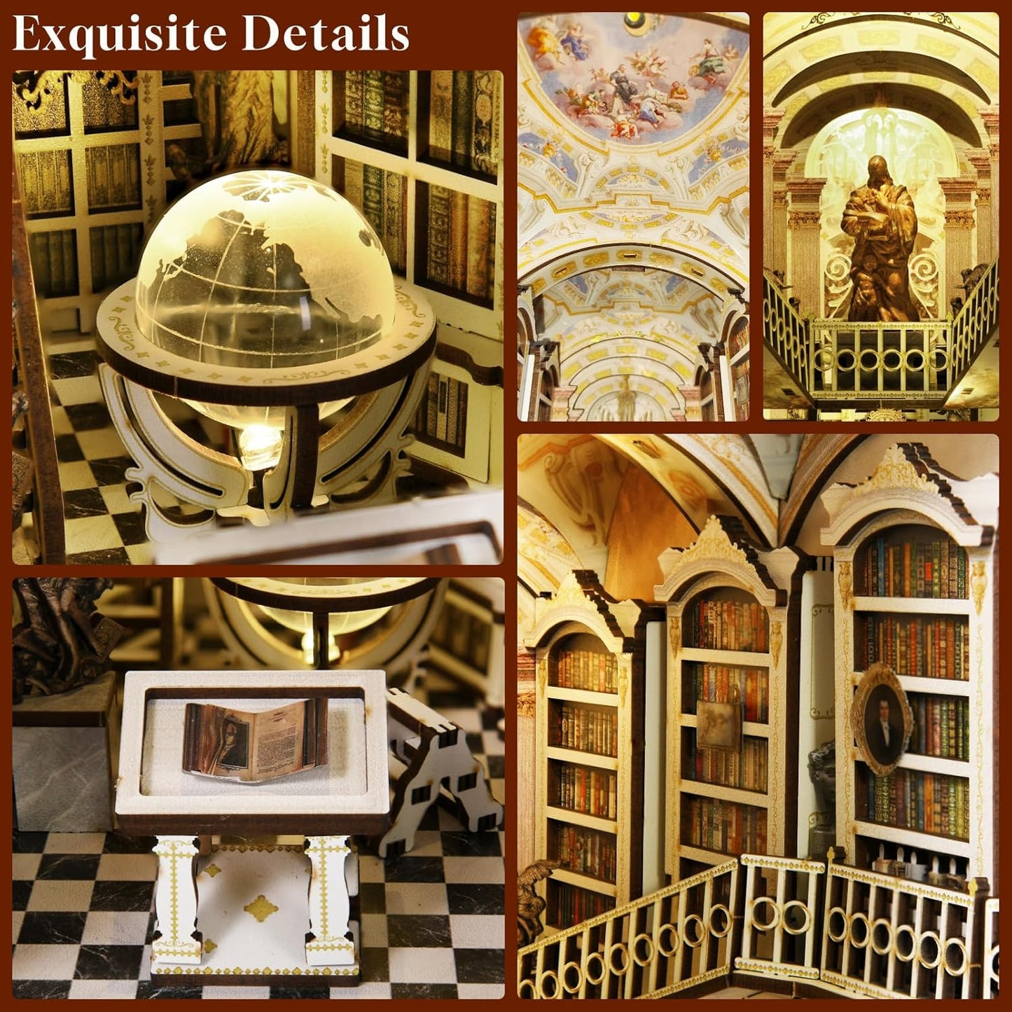 Book Nook Kit Library of Gods mit LED-Licht, Library Of Gods