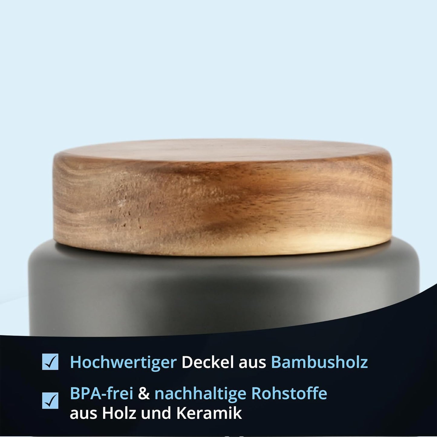 Luftdichte Kaffeedose mit Holzdeckel, Kaffee