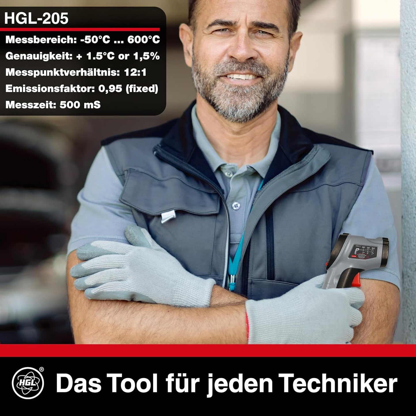 Infrarot Thermometer HGL-205, -50°C … 600°C