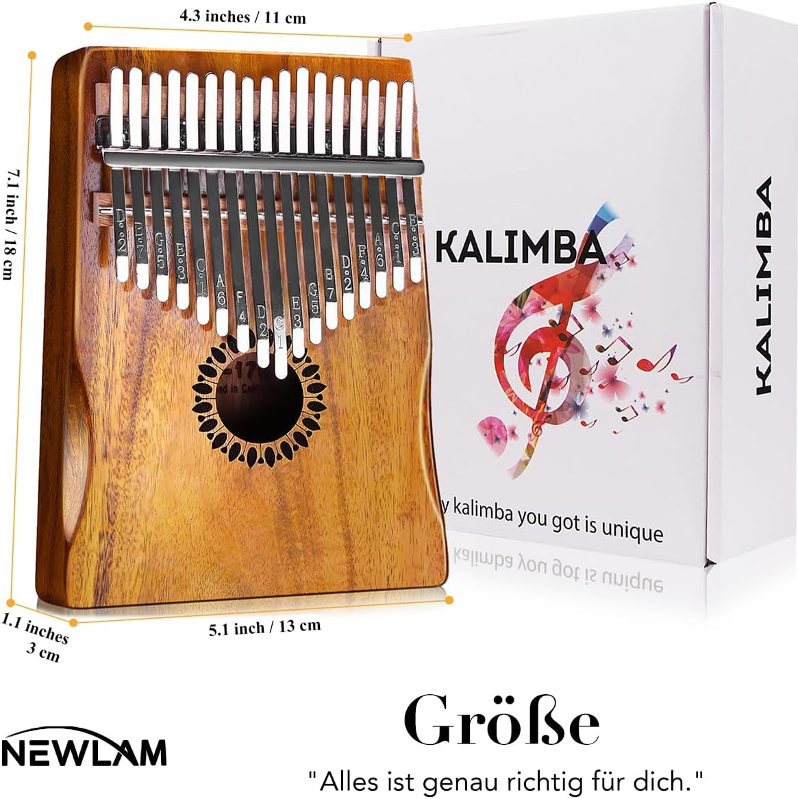 Kalimba Daumenklavier, Holz 17 Tasten