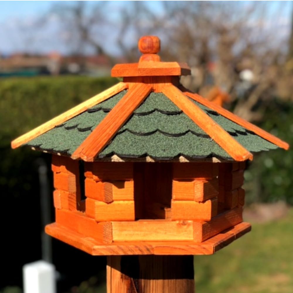 Sechseck Vogelhaus, Größe M ohne Ständer Grün - Braun