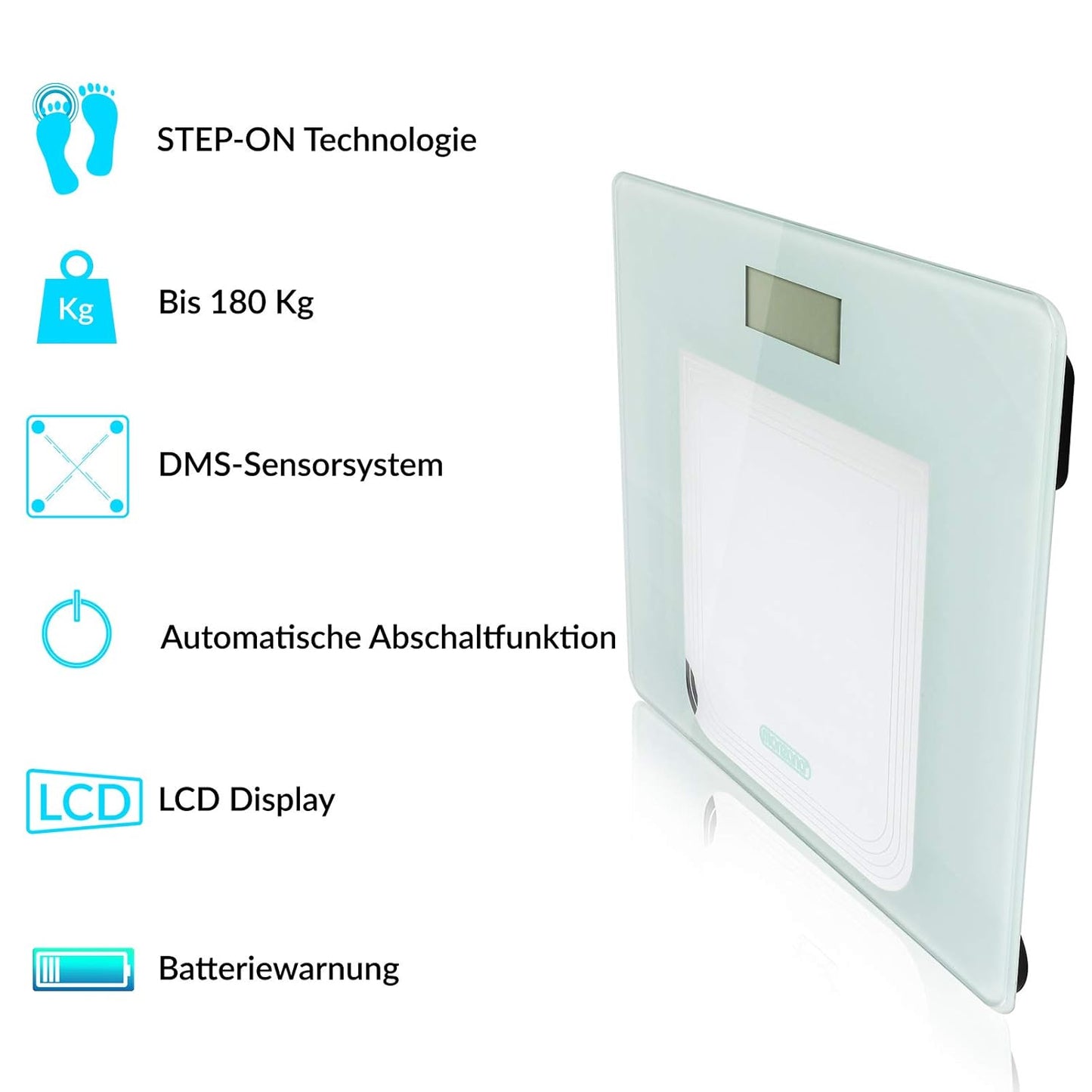 Digitale Personenwaage bis 180kg mit LCD-Anzeige