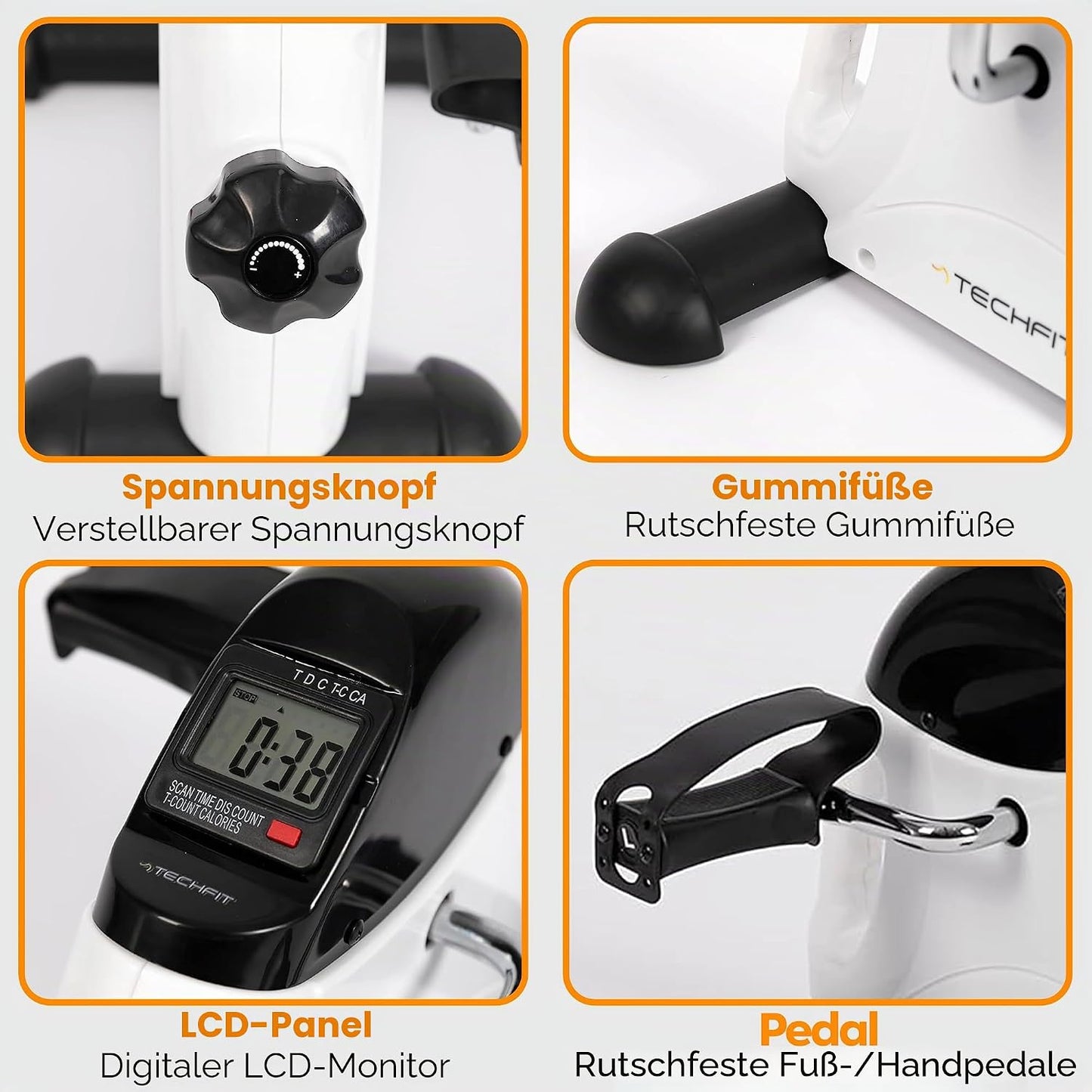 PED3 Mini-Heimtrainer für Arme & Beine, Weiss PED3