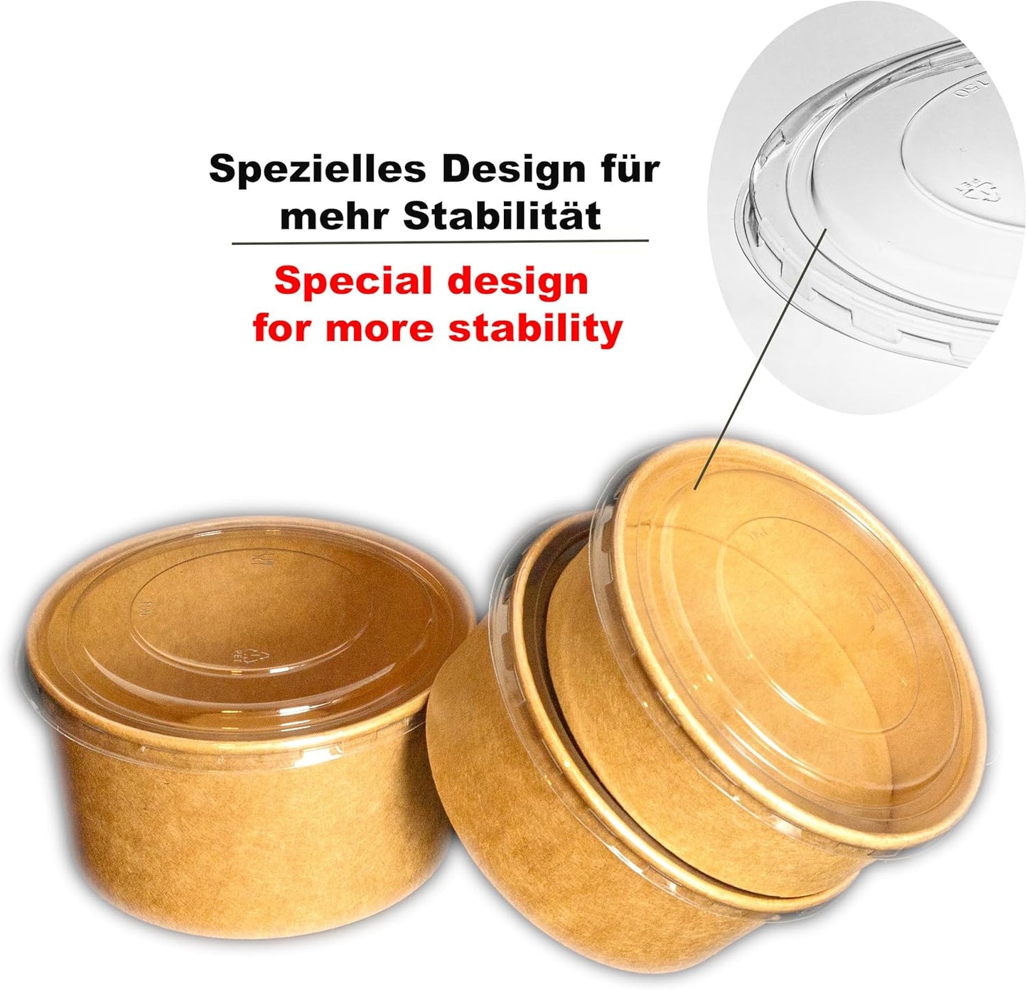Bio Salatschalen mit Deckel, 150, 1300ml