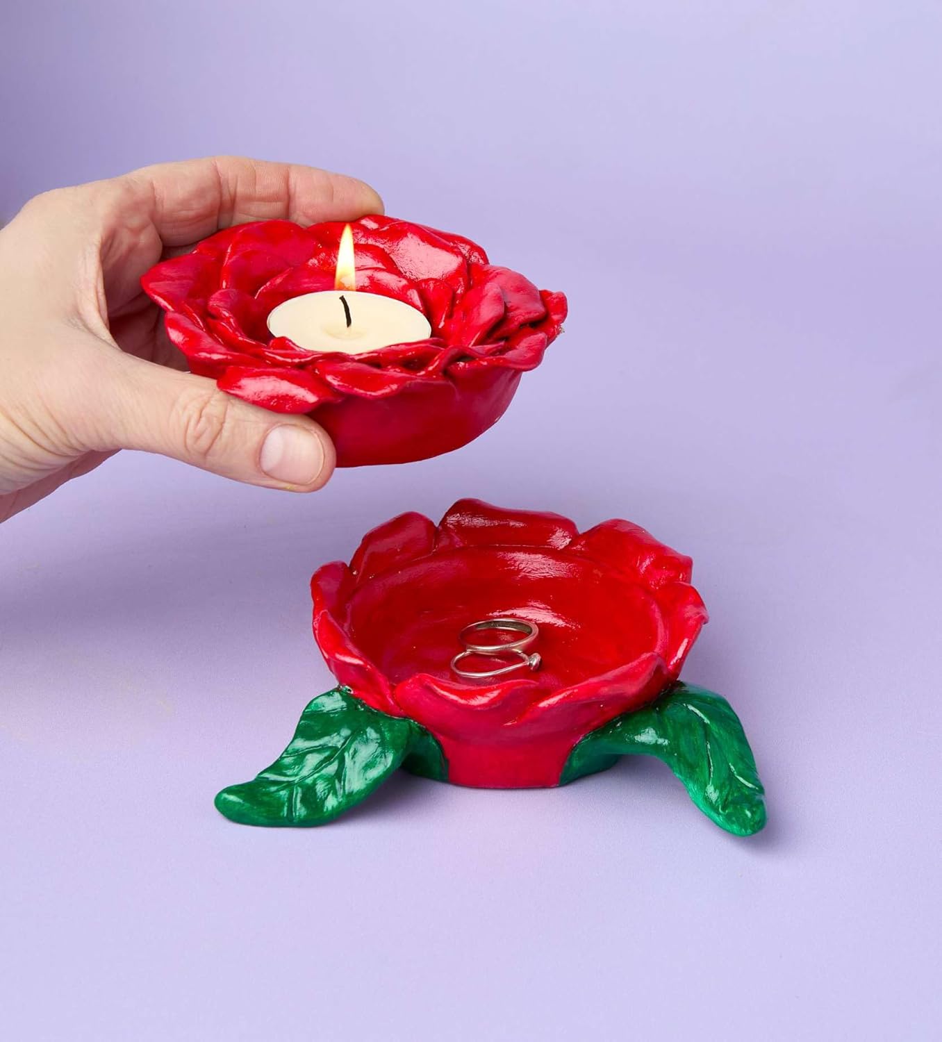 Mini-Töpfer-Set mit lufttrocknendem Ton und Zubehör, Ewige Rose
