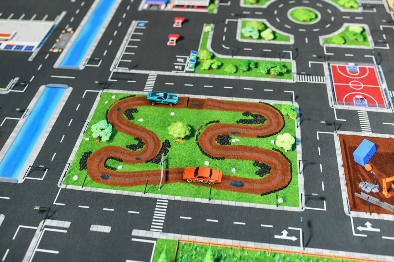 Spielteppich Strasse, Grau Oder Schwarz