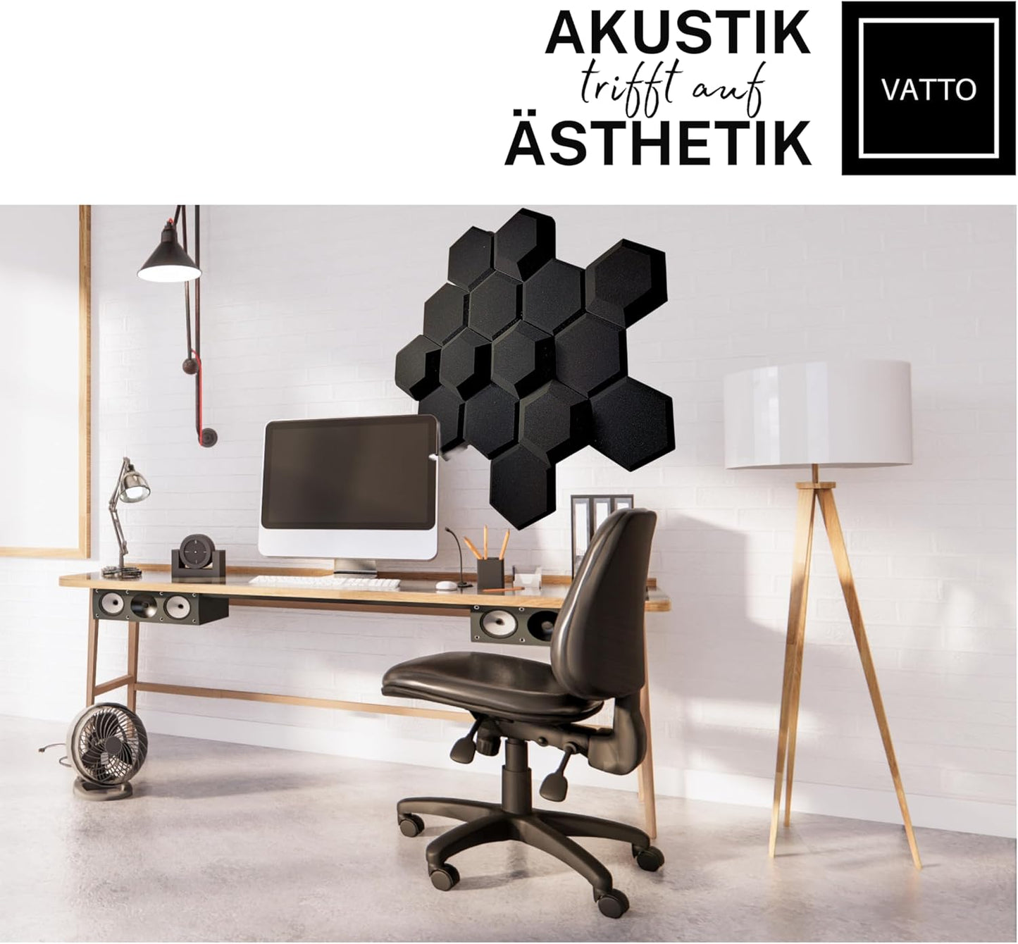 3D Akustikpaneele Hexagon, 15x Ø20cm (30mm/50mm)