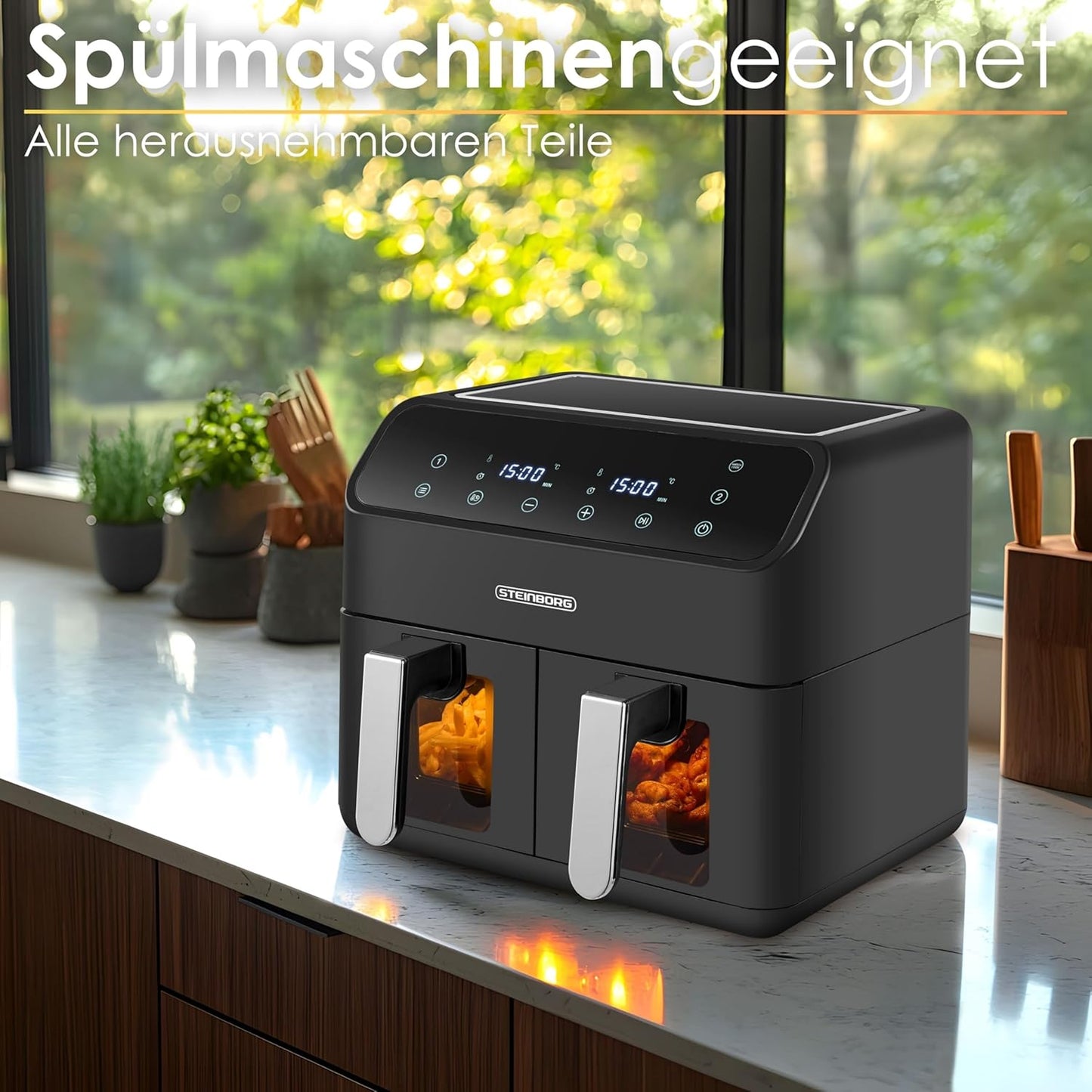 Heissluftfritteuse mit 2 Kammern
