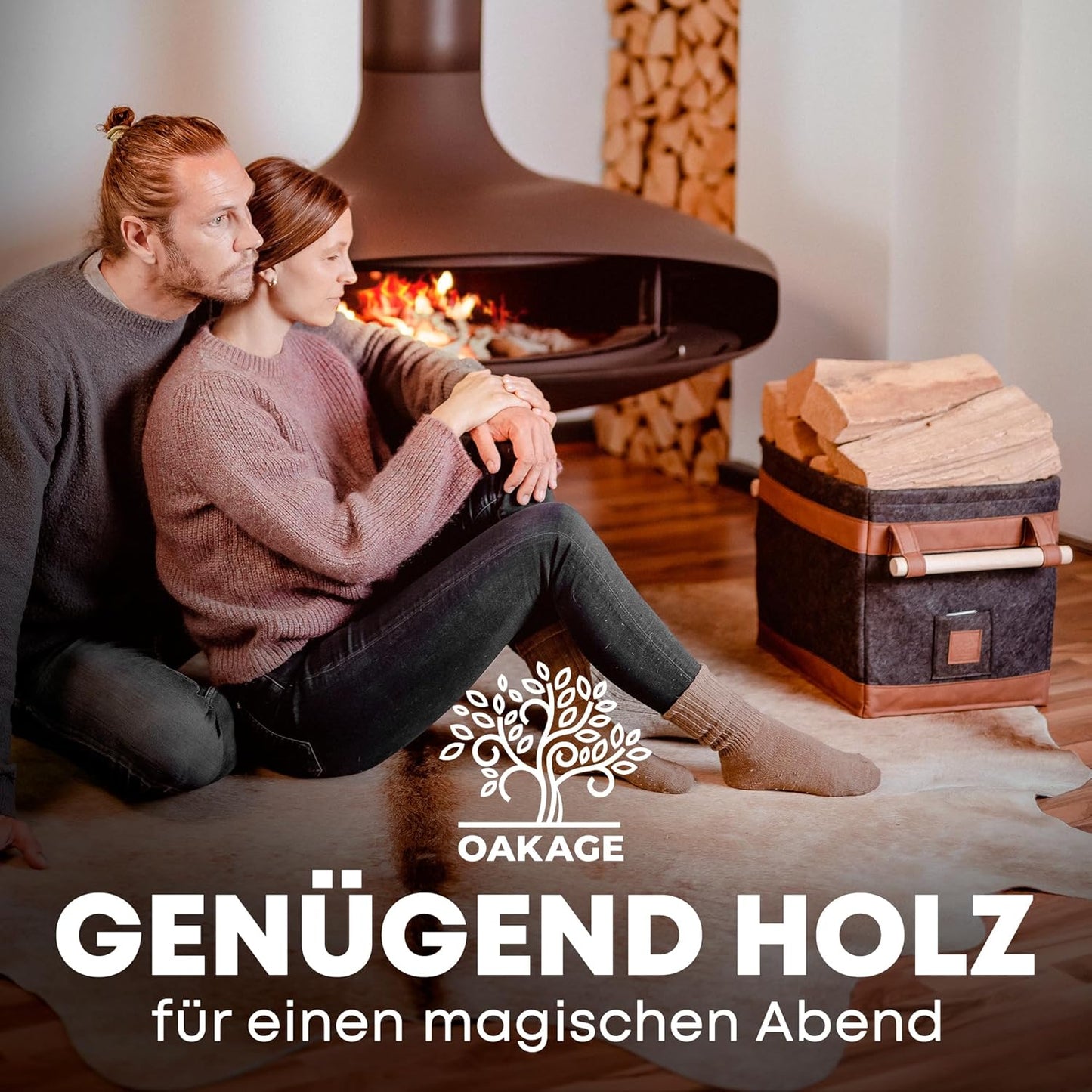 Faltbarer Kaminholzkorb, Dunkelgrau Single