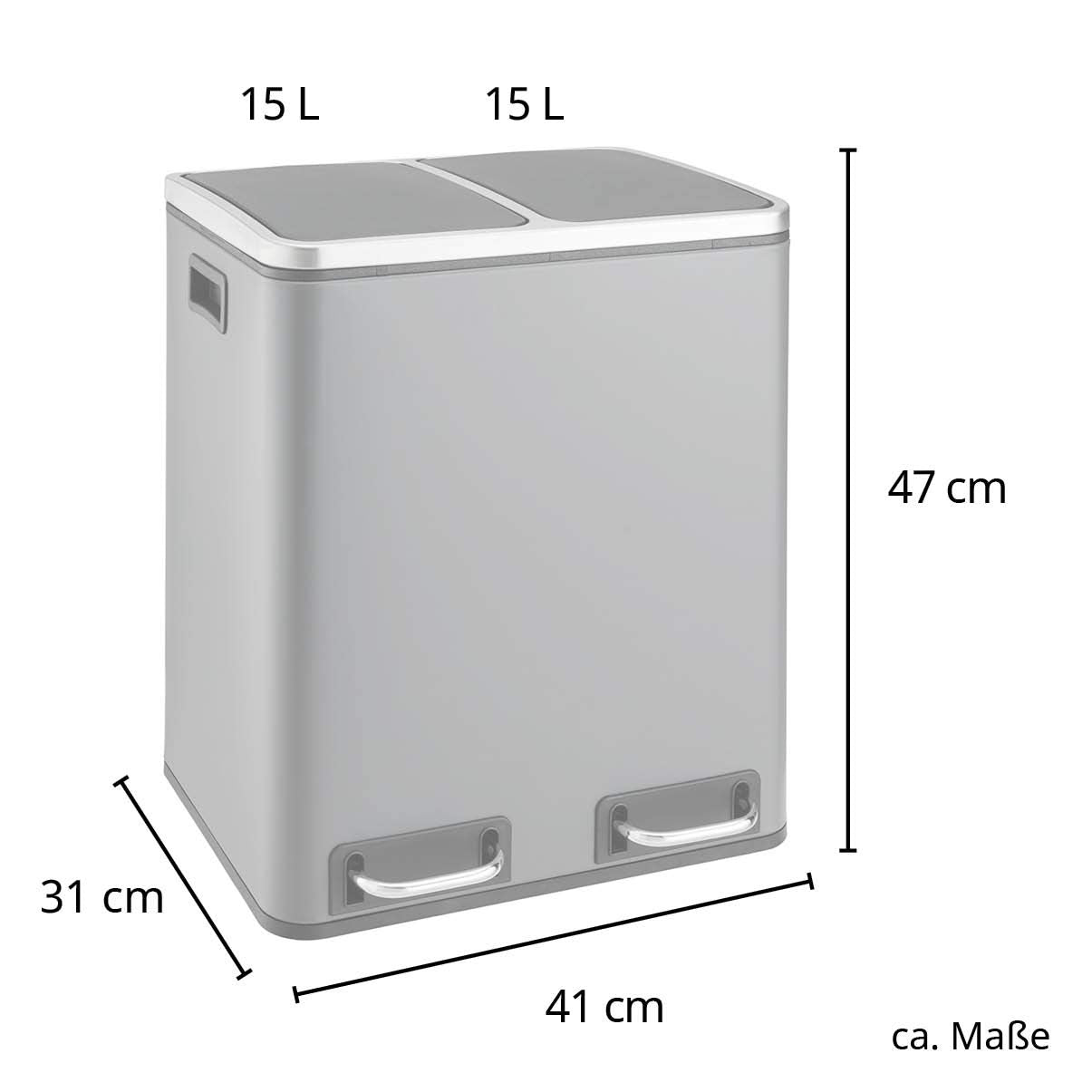 Treteimer TM2X15, Grau