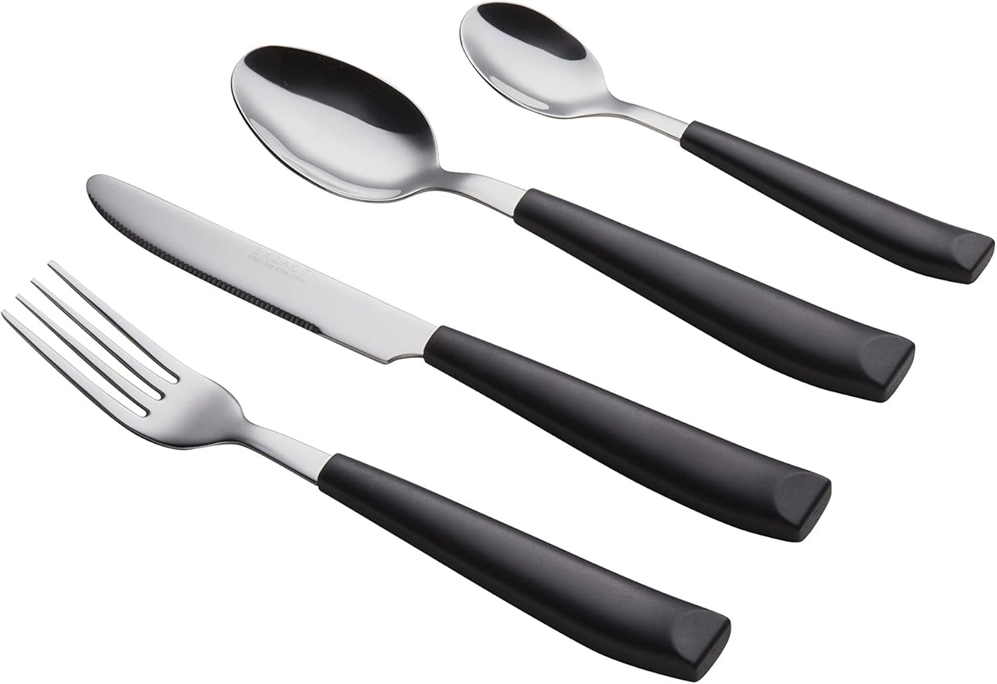 Besteck-Set Edelstahl (16-teilig), Schwarz X 16