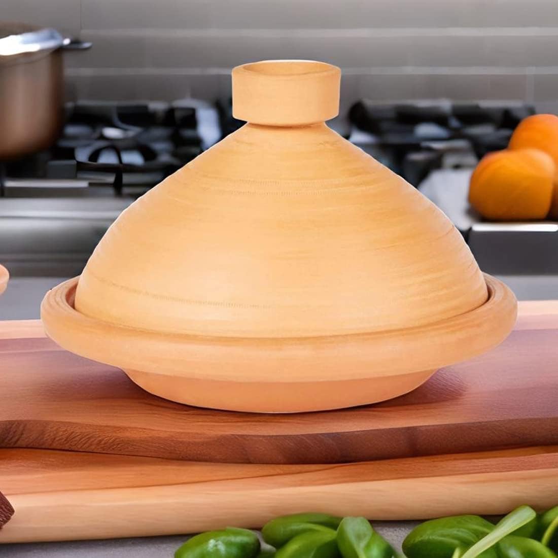 Marokkanischer Tajine Topf mit Kochbuch (31cm)