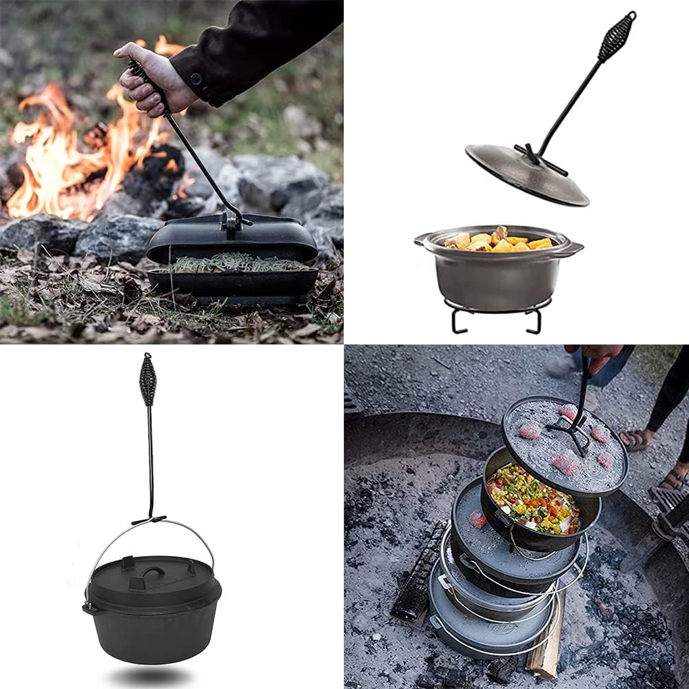 Dutch Oven Zubehör Set, 26cm Deckelheber und Untersetzer