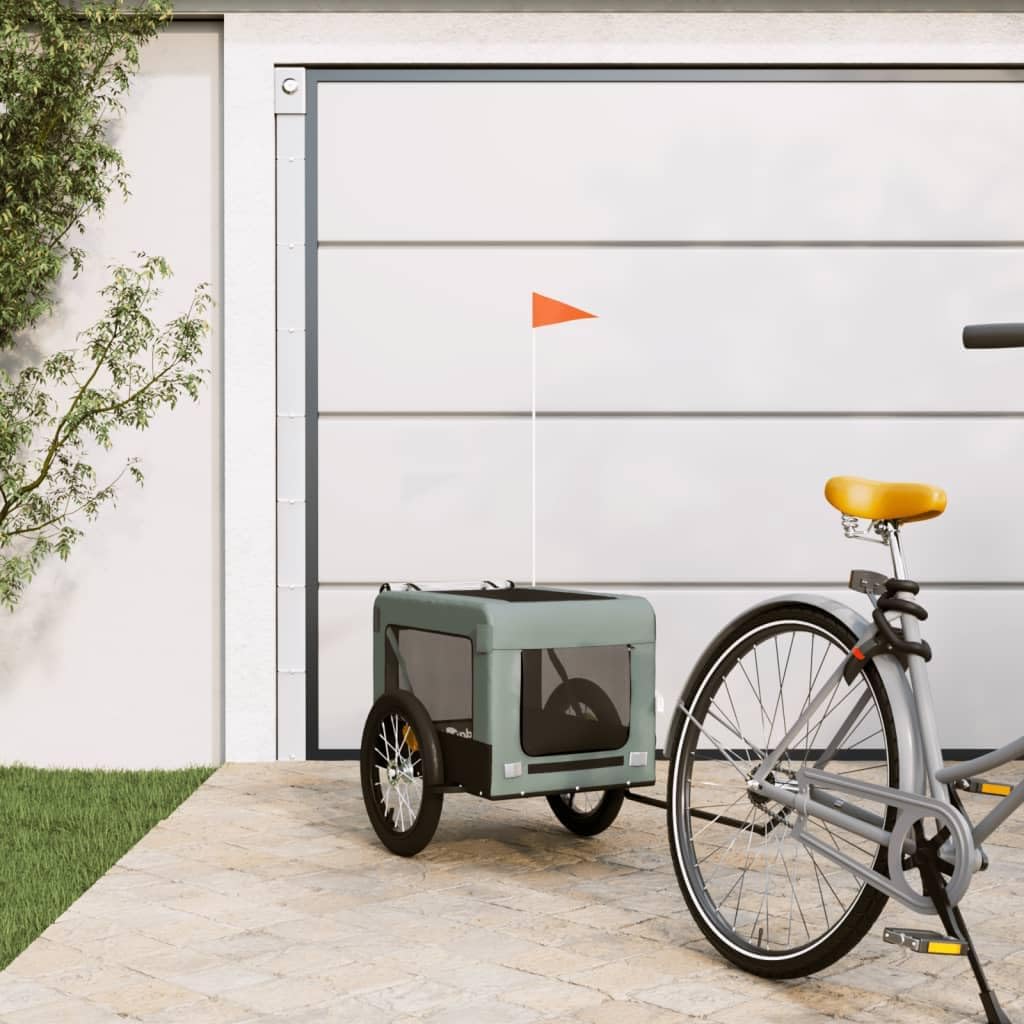 Veloanhänger für Haustiere, 63 x 123 x 66 cm Grau