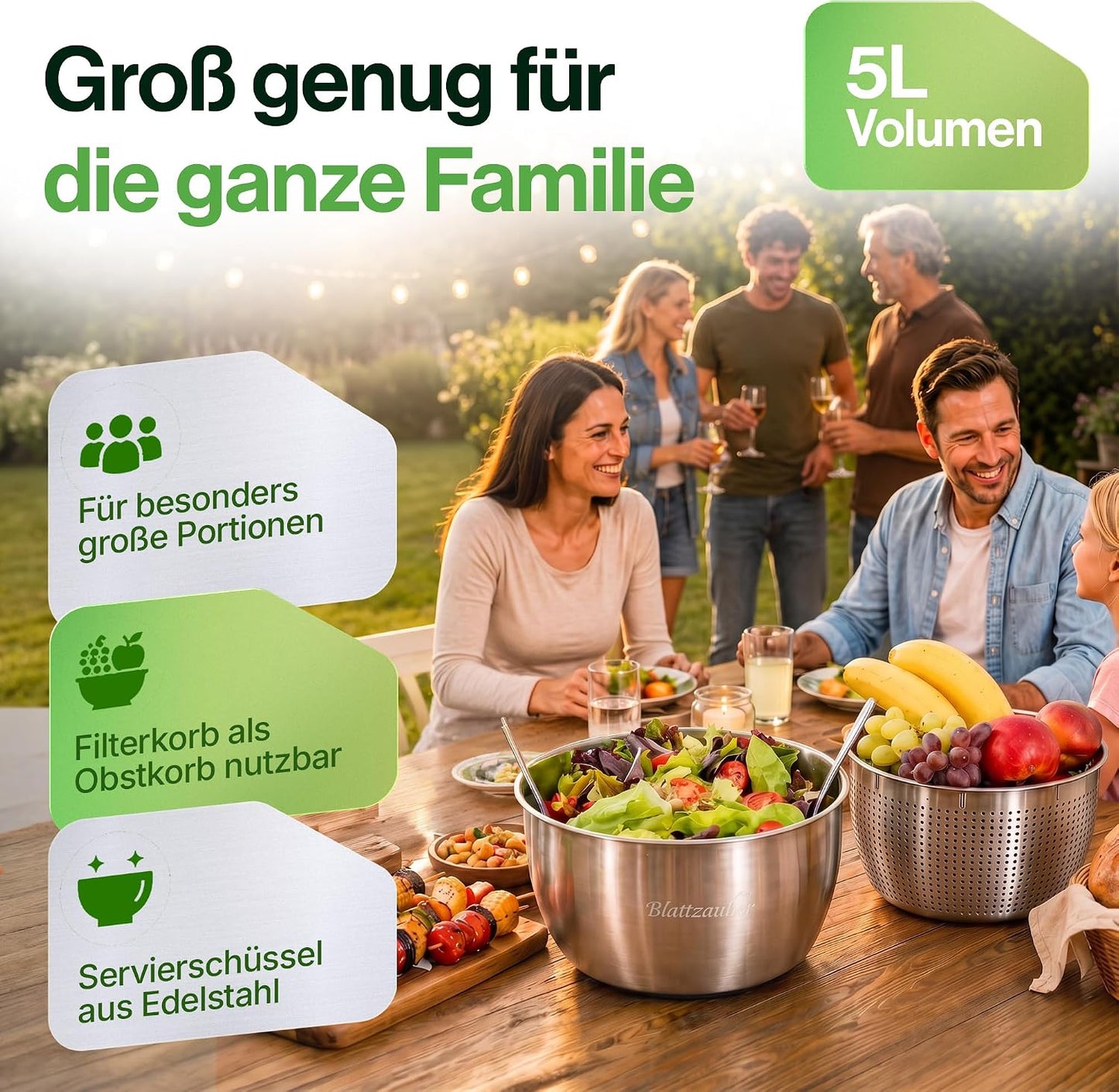 Salatschleuder mit 2 Löffeln