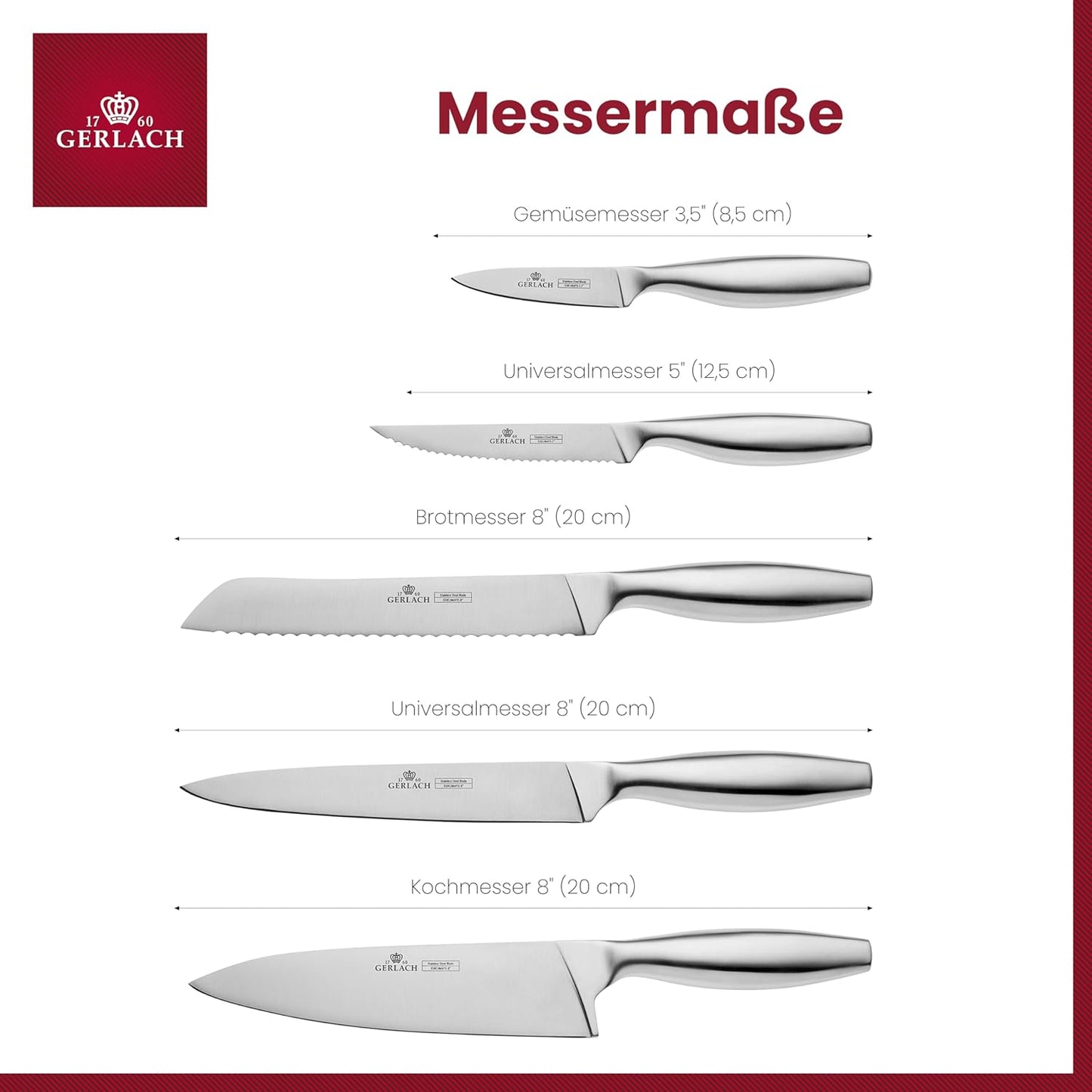 6-teiliges Messerset mit Messerblock