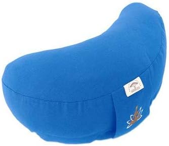 Halbmond Yogakissen mit Buchweizenschalen-Füllung, Blau 46 x 25 x 10 cm
