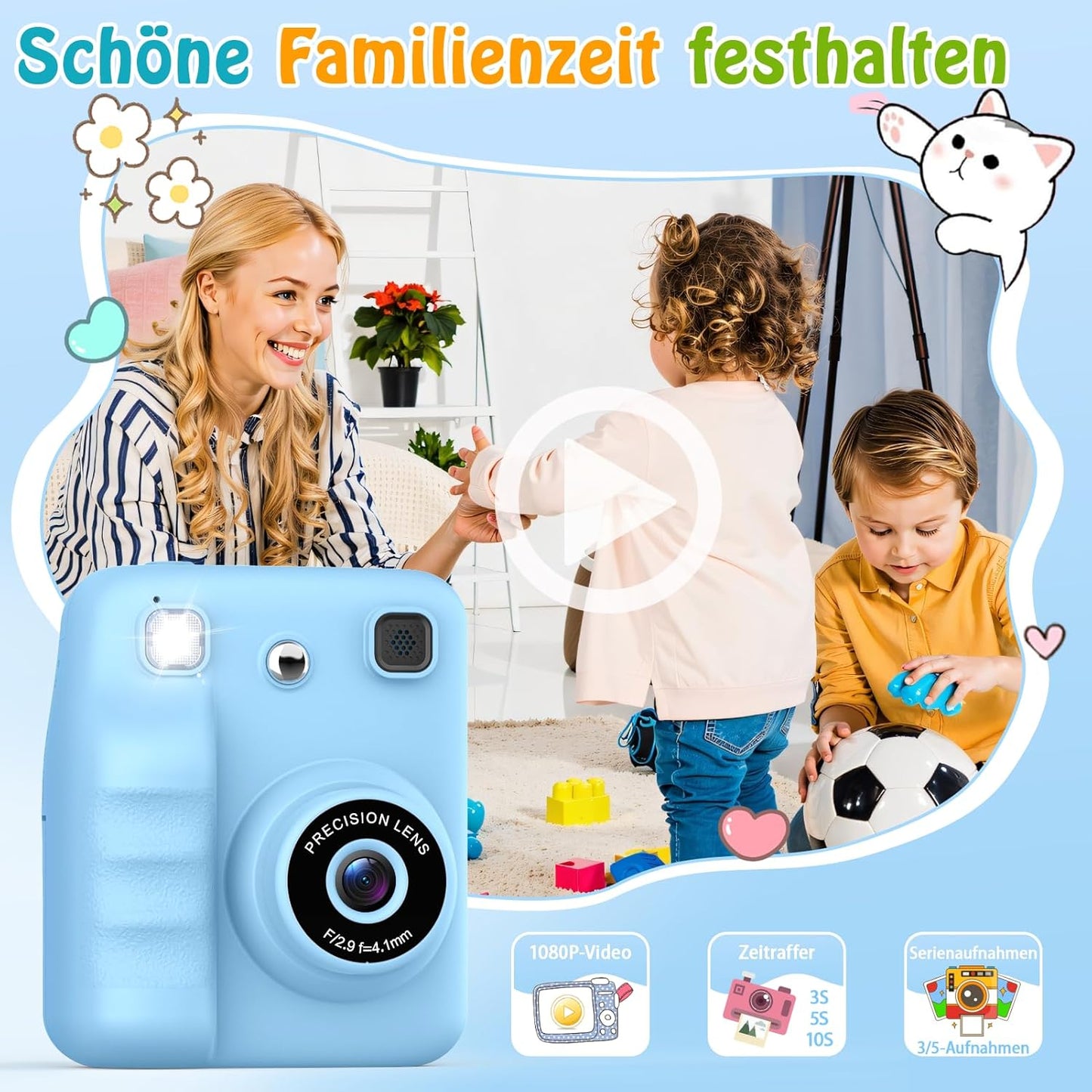 Sofortbildkamera für Kinder, BLAU