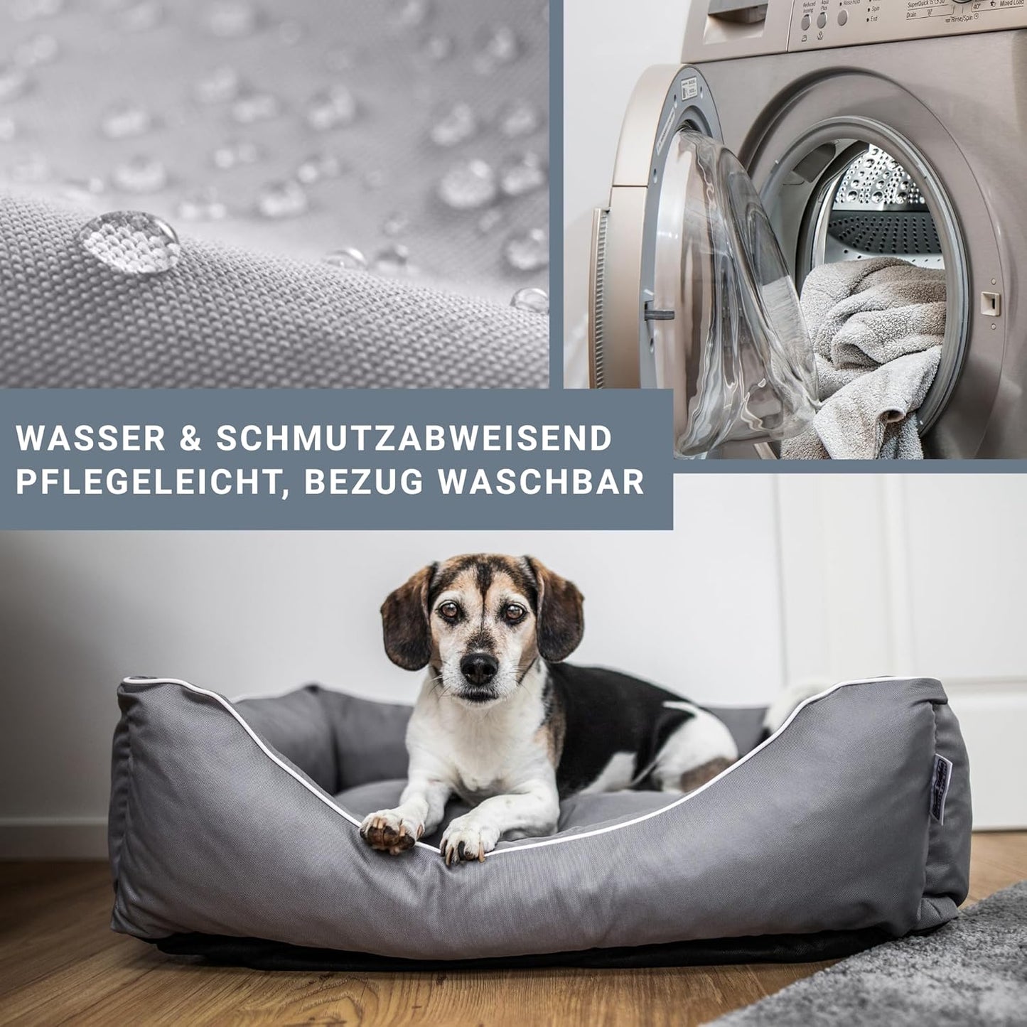 Hundebett, L 80 x B 60 x H 20 cm Grau