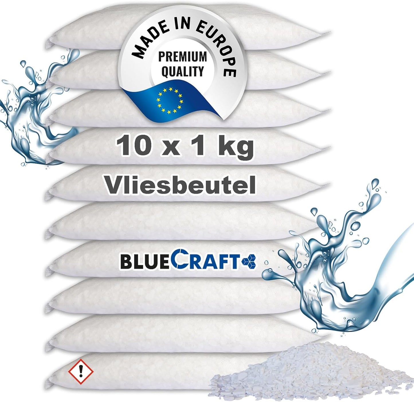 10x Luft-Entfeuchter Granulat im Vliesbeutel, 10x 1kg