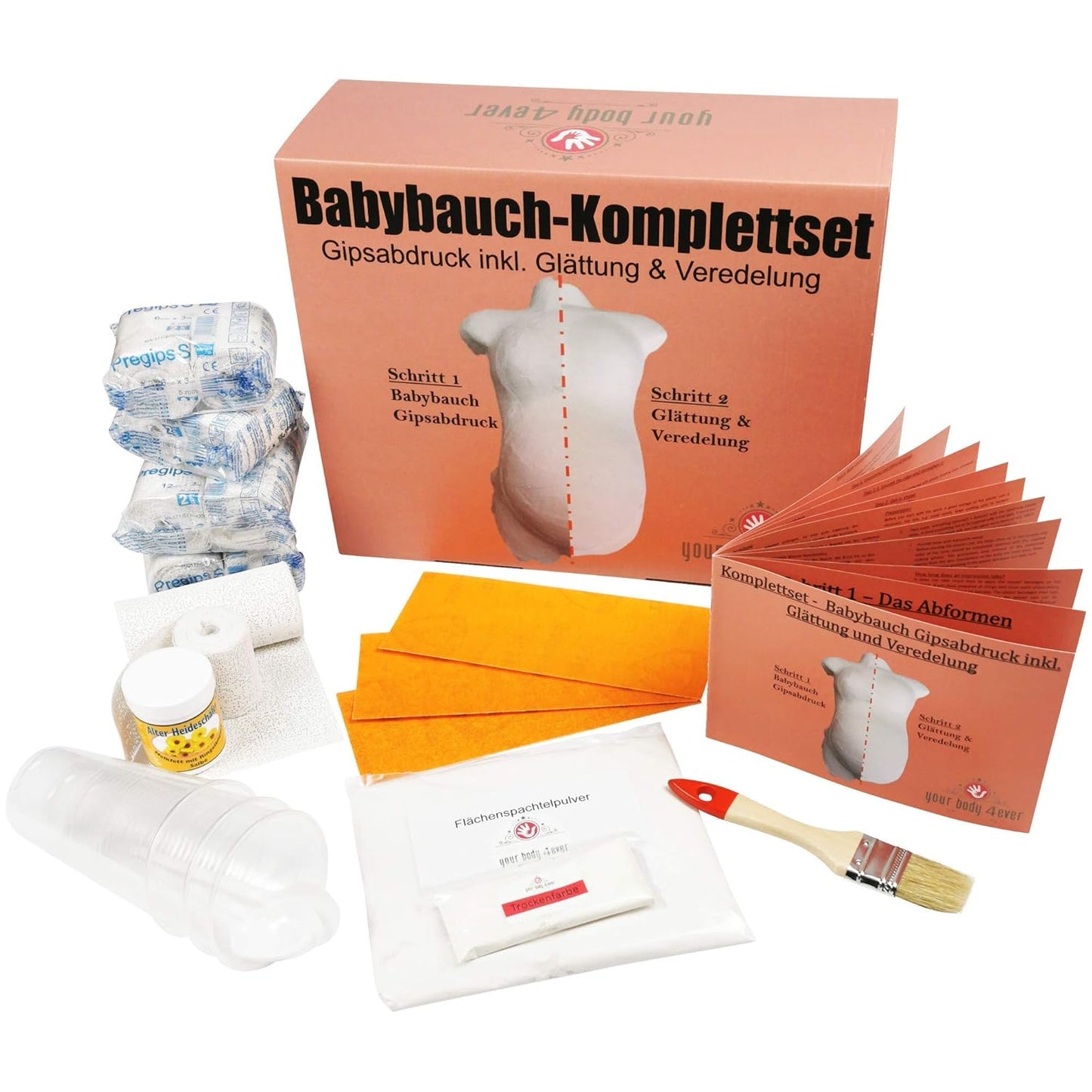 XXL Babybauch Gipsabdruck Set mit Glättungsmaterial