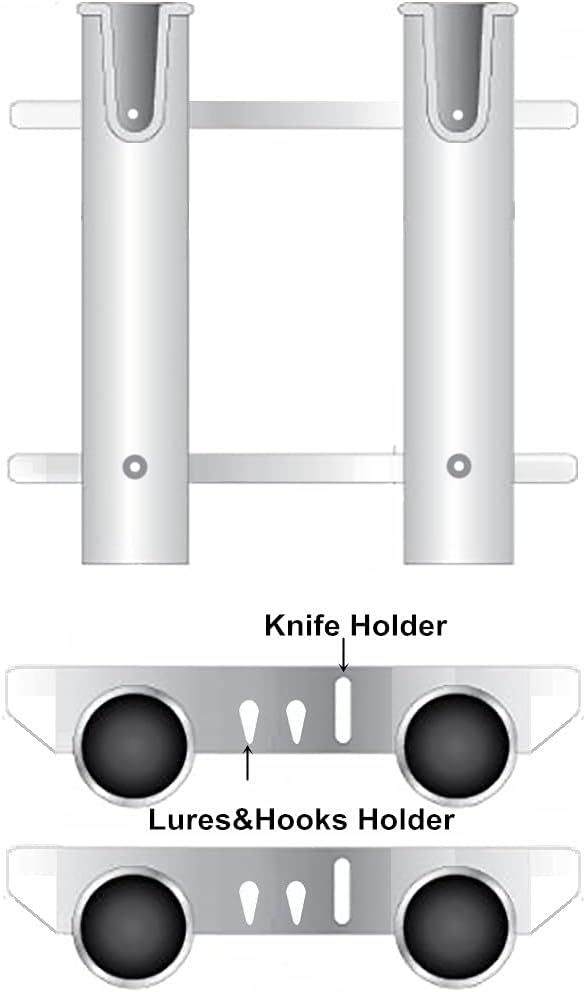 Wandmontierter Angelrutenhalter 2-polig, 2-polig, Weiss