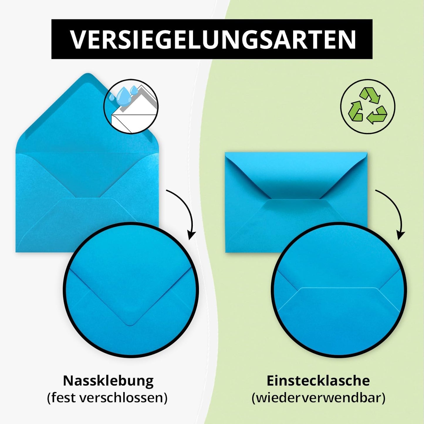 Briefumschläge DIN C6 (150 Stück), 150 Umschläge 52-Azurblau