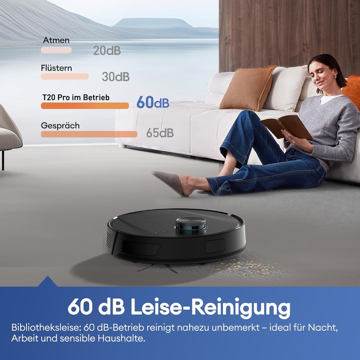 Saugroboter mit Wischfunktion, Schwarz