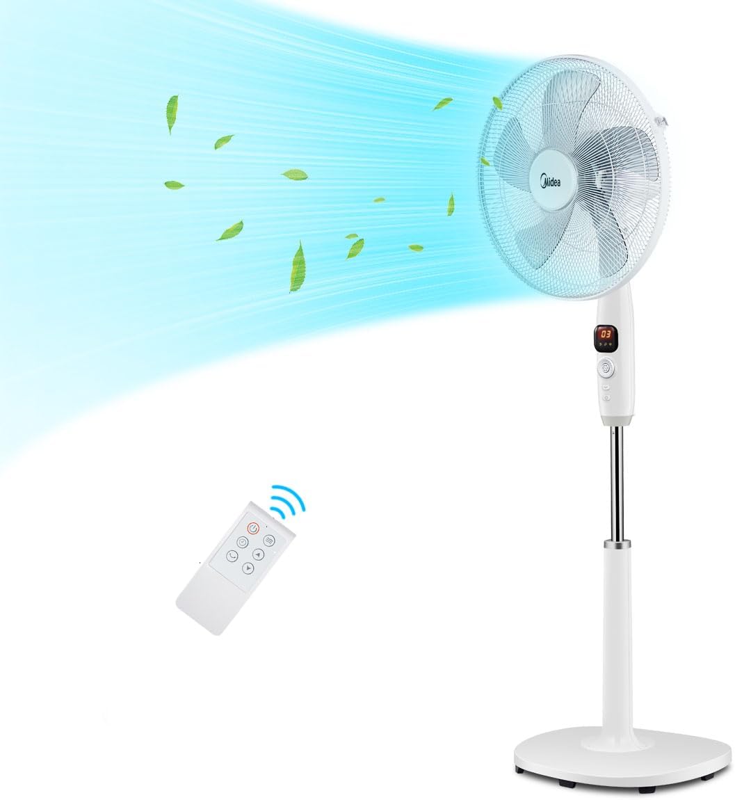 Leiser Standventilator FS40-16CR, 5 Flügelblätter, LED-Anzeige