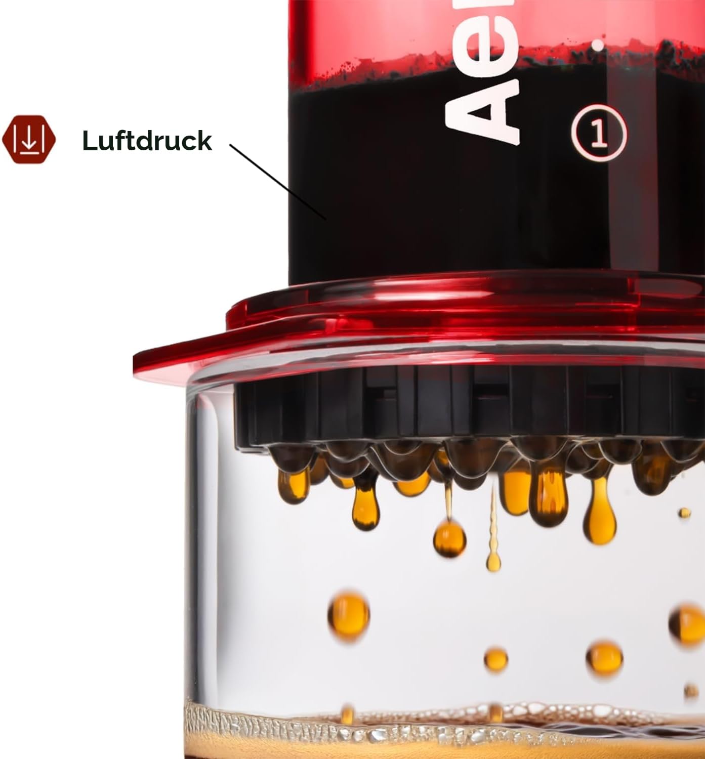 Coffee Maker, Clear Red, Rot Standard