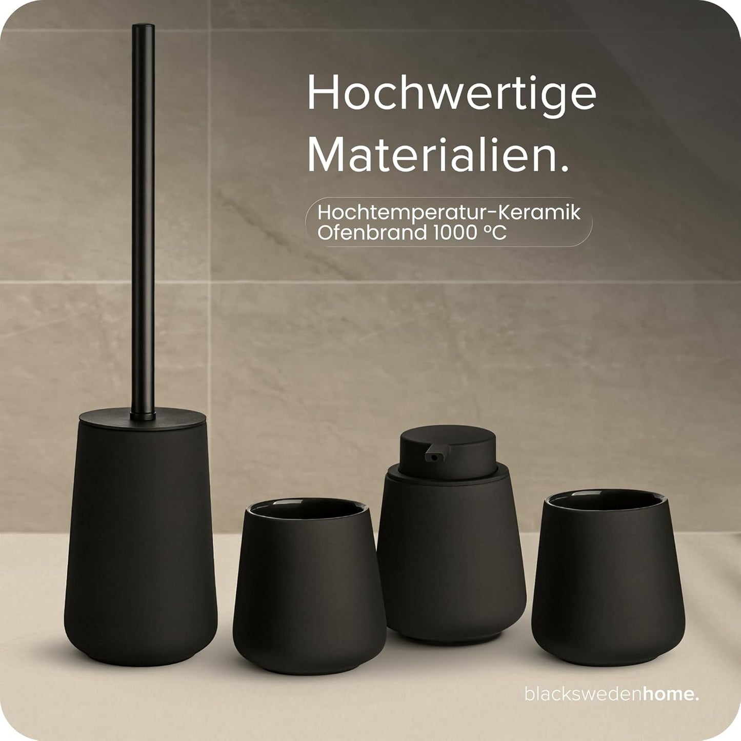 Badezimmer-Set, Schwarz