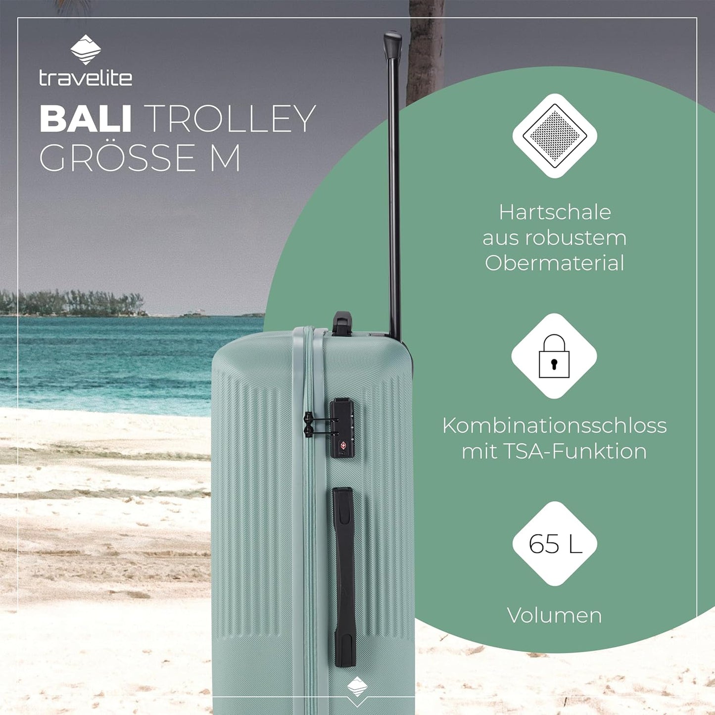Bali, Mint Trolley Grösse M (67 cm)