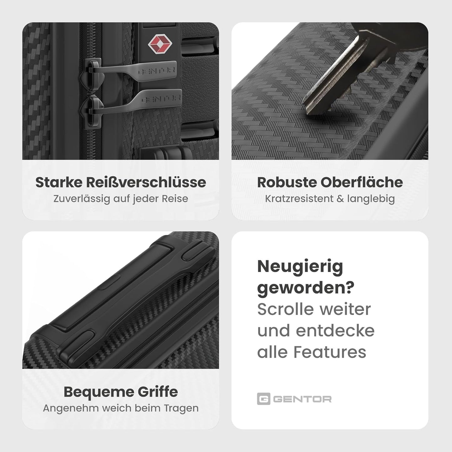 Leichter Hartschalenkoffer, L Schwarz