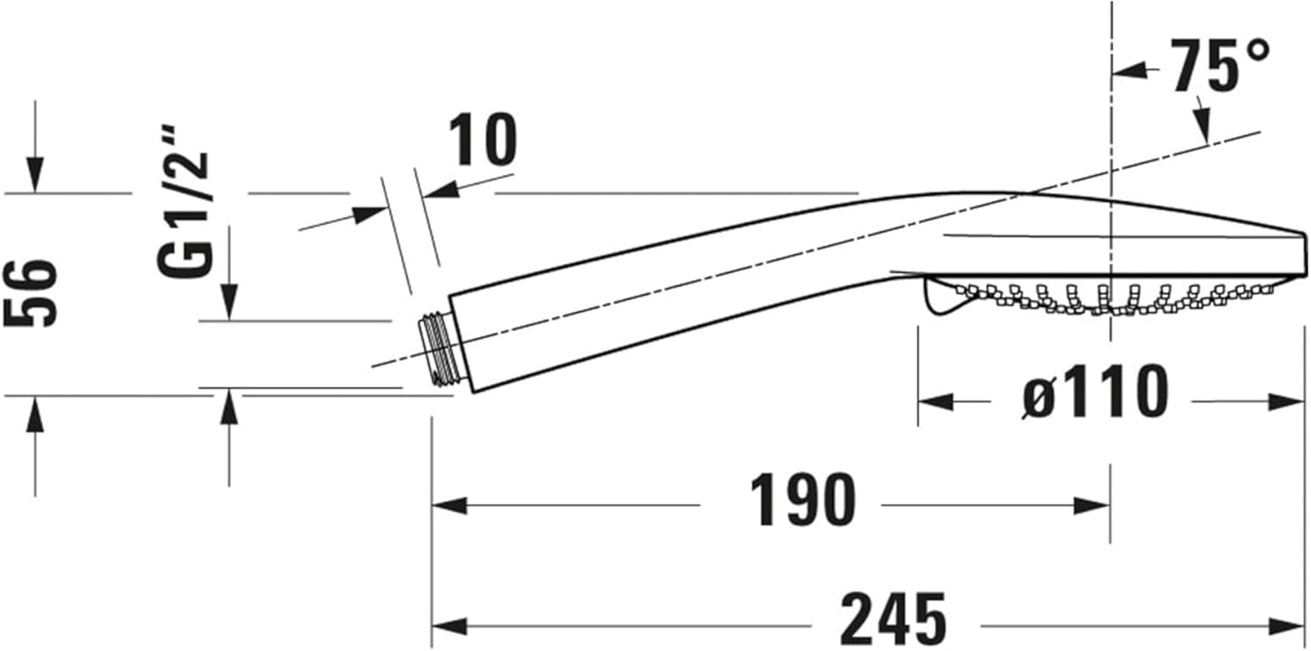Handbrause mit 3 Strahlarten, wassersparend (MinusFlow), mit 3 Strahlarten (Strahlscheibe) ; Chrom