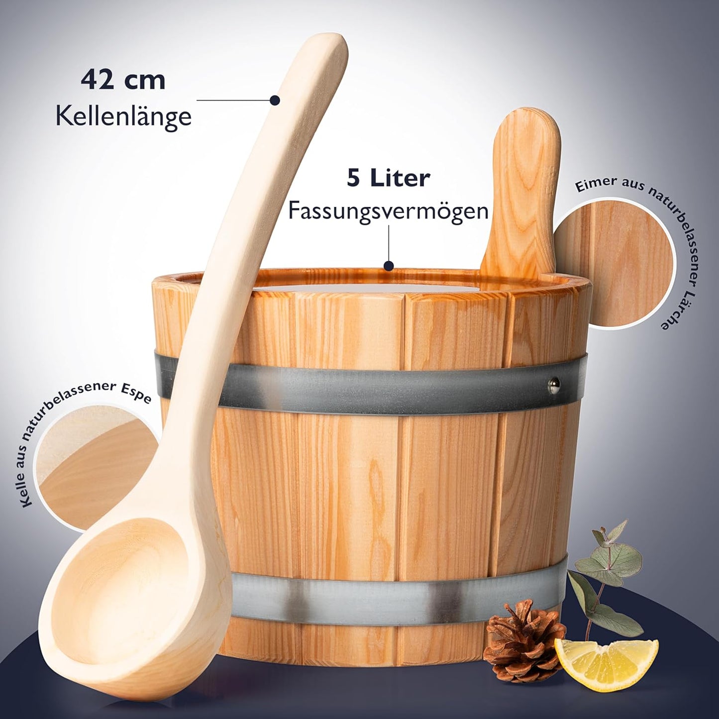 Sauna Eimer mit Kelle