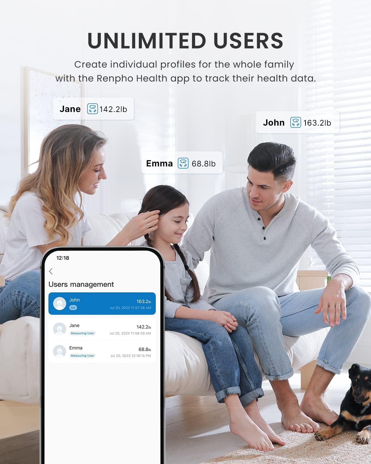 Digitale Körperfettwaage mit App