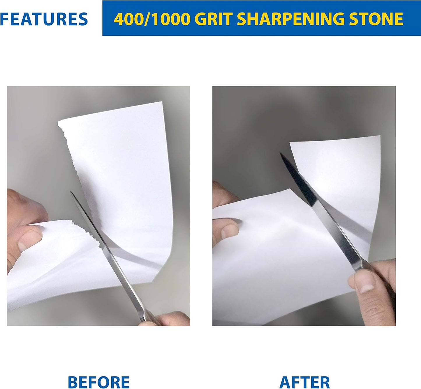 Doppelseitiger Schleifstein, 3. Körnung 1000/6000 + Halter