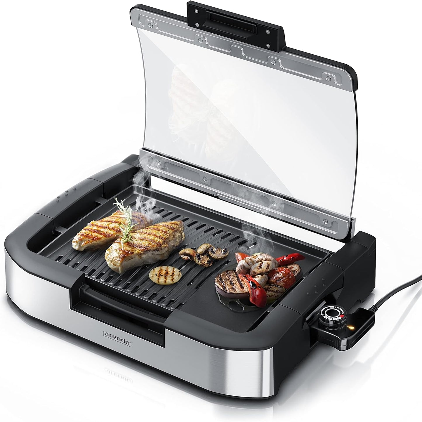 Gourmet Tischgrill - Elektrogrill mit Glasabdeckung