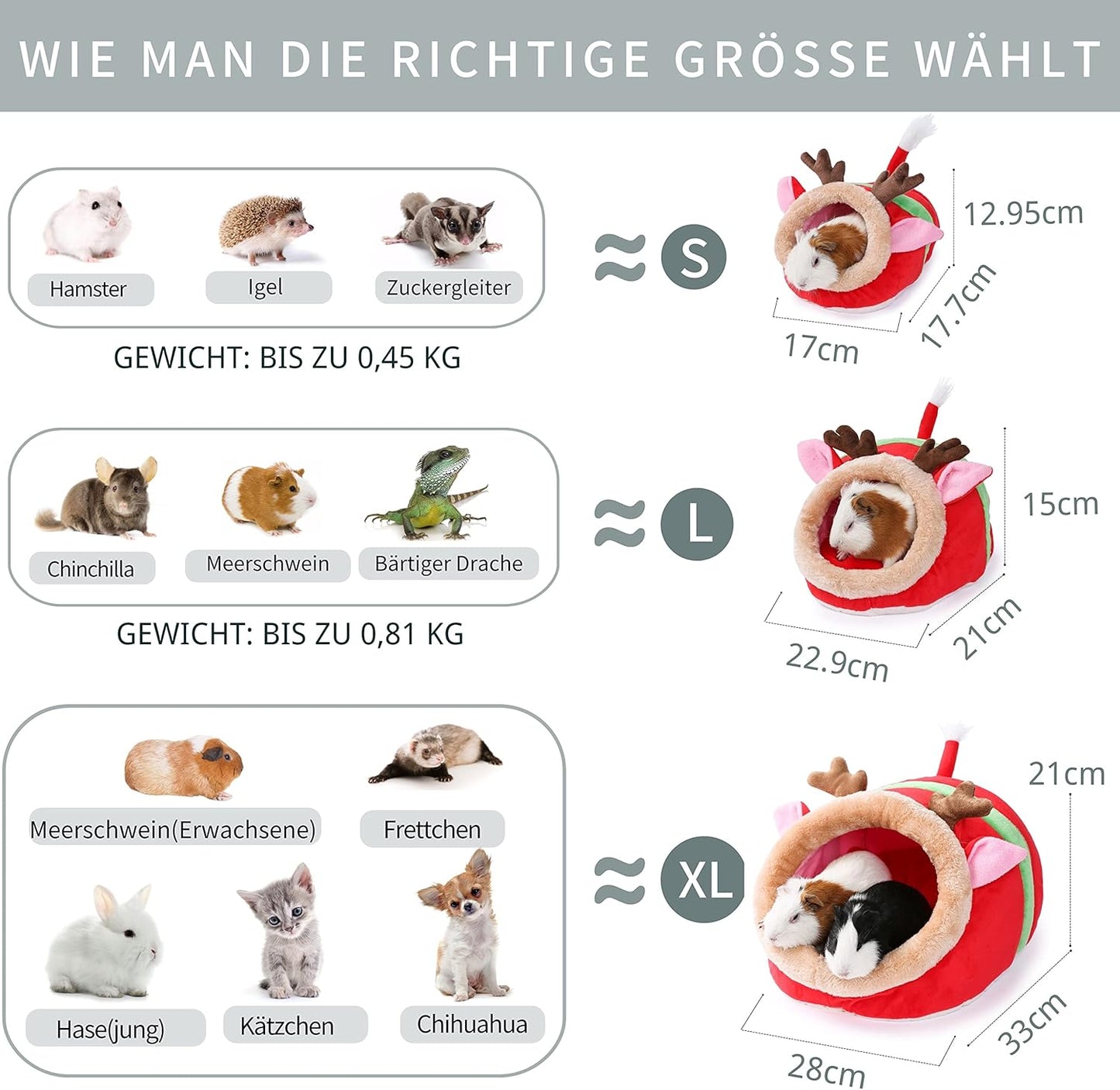 Kleintierhöhle für Chinchilla & Co. (Modell Rentier), 5-Rentier Klein
