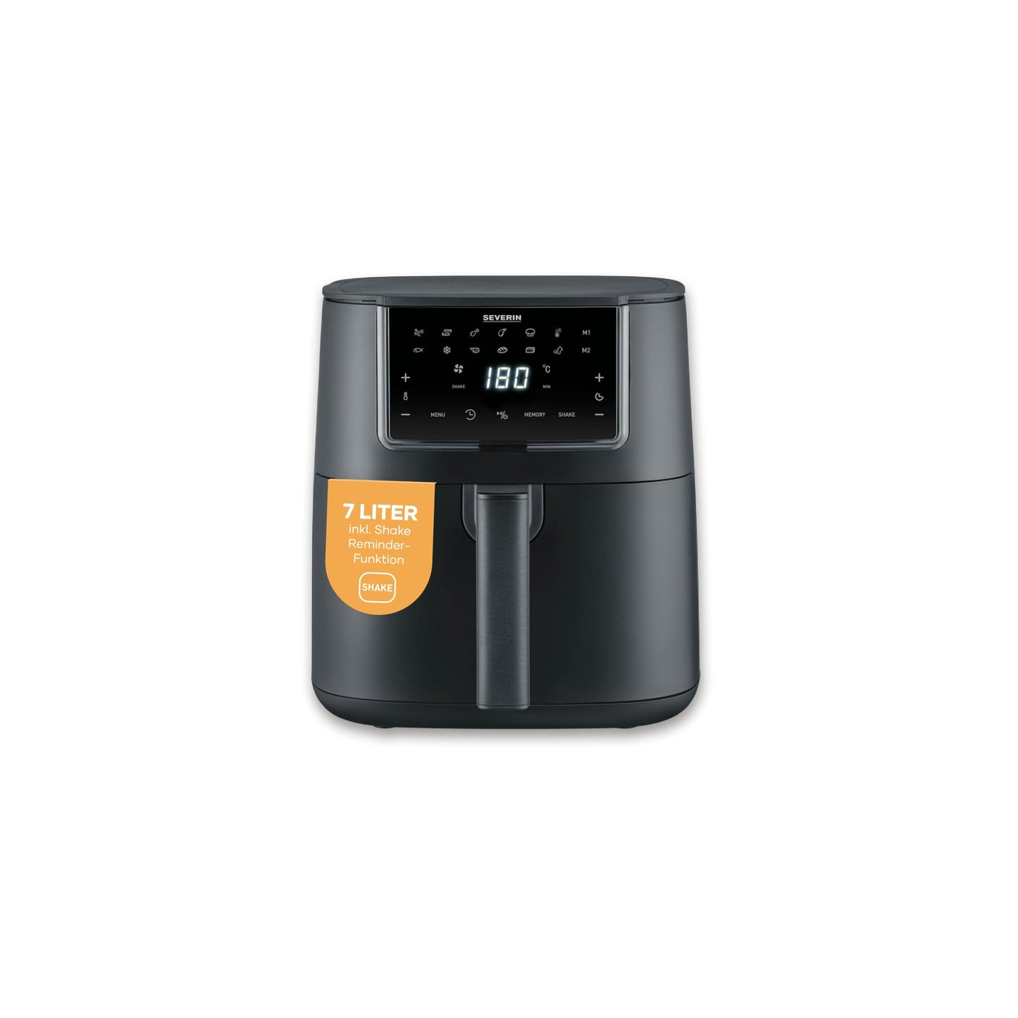 Heissluftfritteuse mit Automatikprogrammen, 7L Schwarz