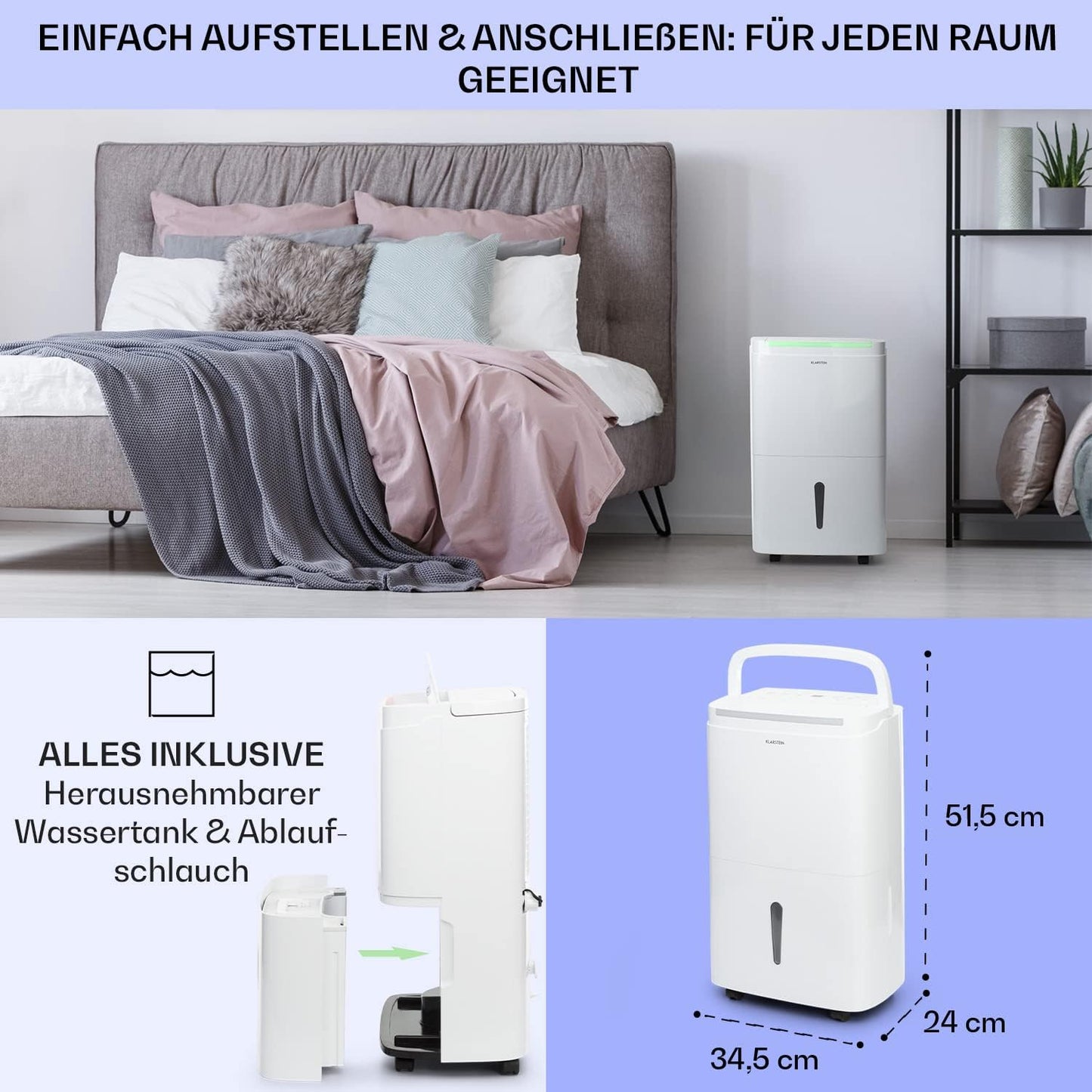 DryFy Connect 30 Luftentfeuchter, 30 L, Weiss
