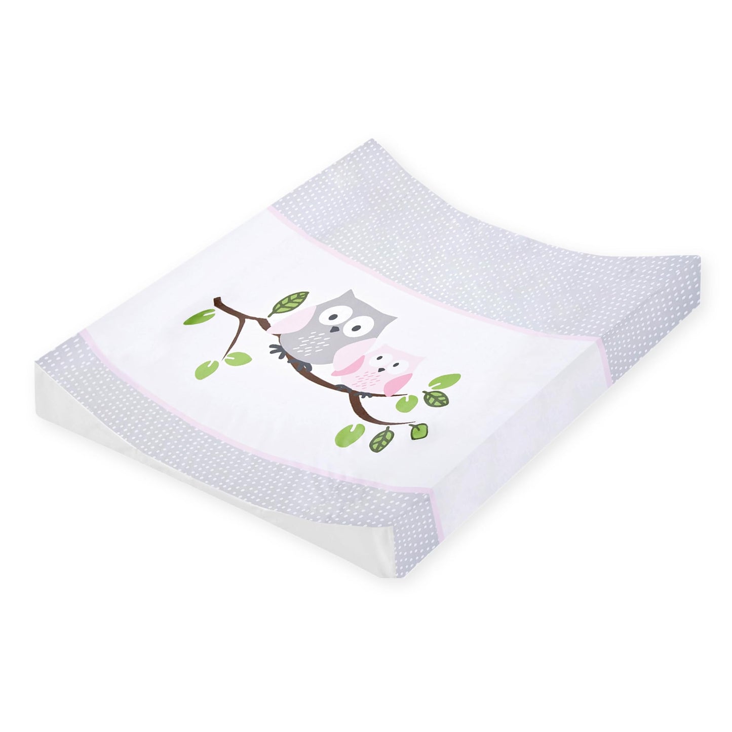 2-Keil Wickelauflage 50x65 cm, wasserdicht, Eulen rosa 50x65 cm