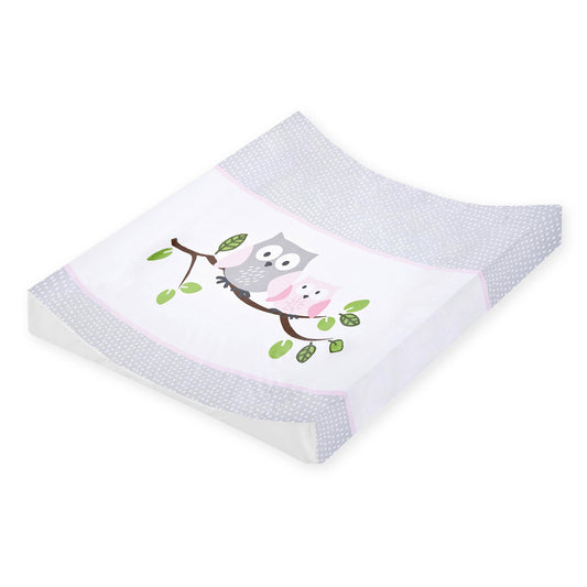 2-Keil Wickelauflage 50x65 cm, wasserdicht, Eulen rosa 50x65 cm