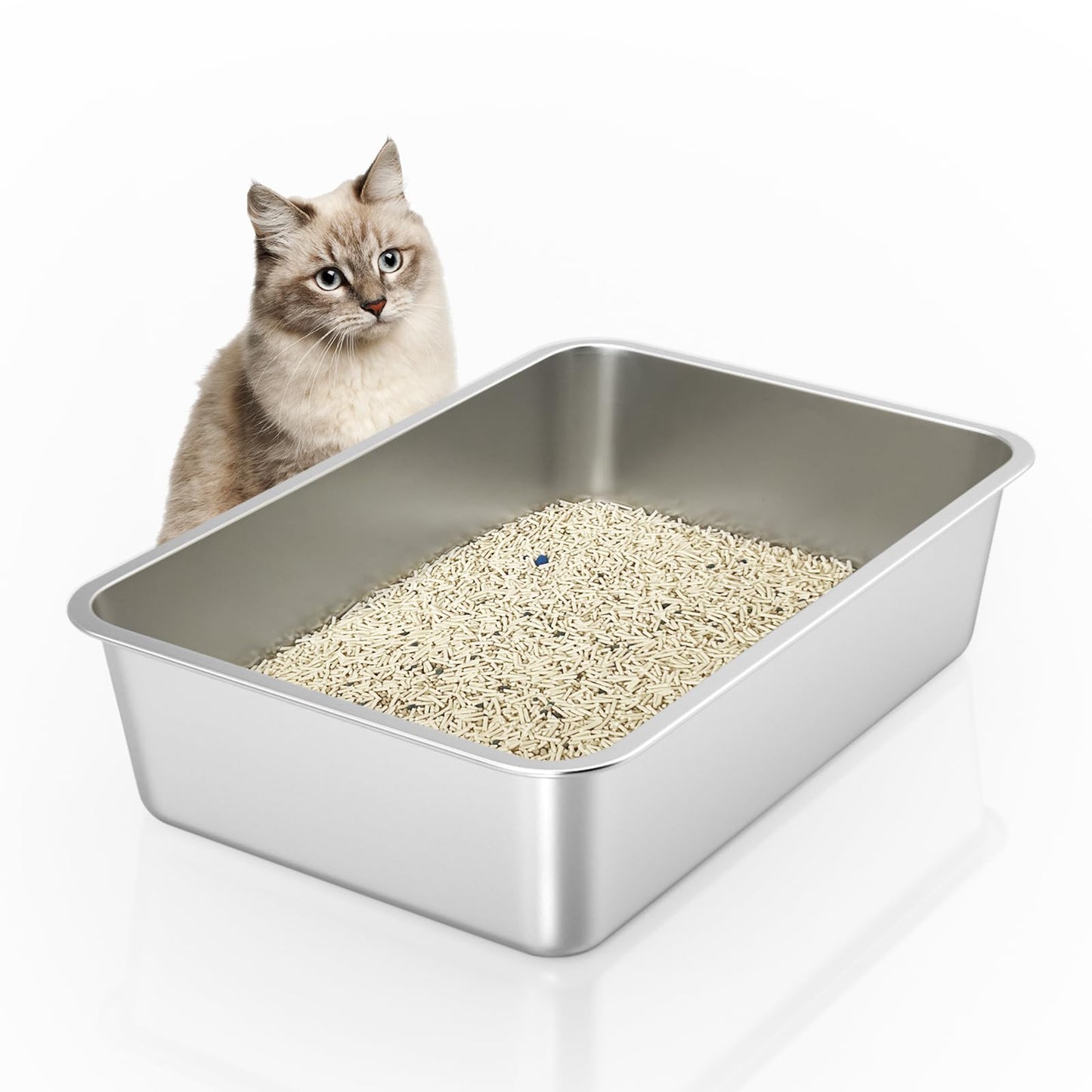 Katzentoilette, geruchsneutral, 60x40x15cm Silber