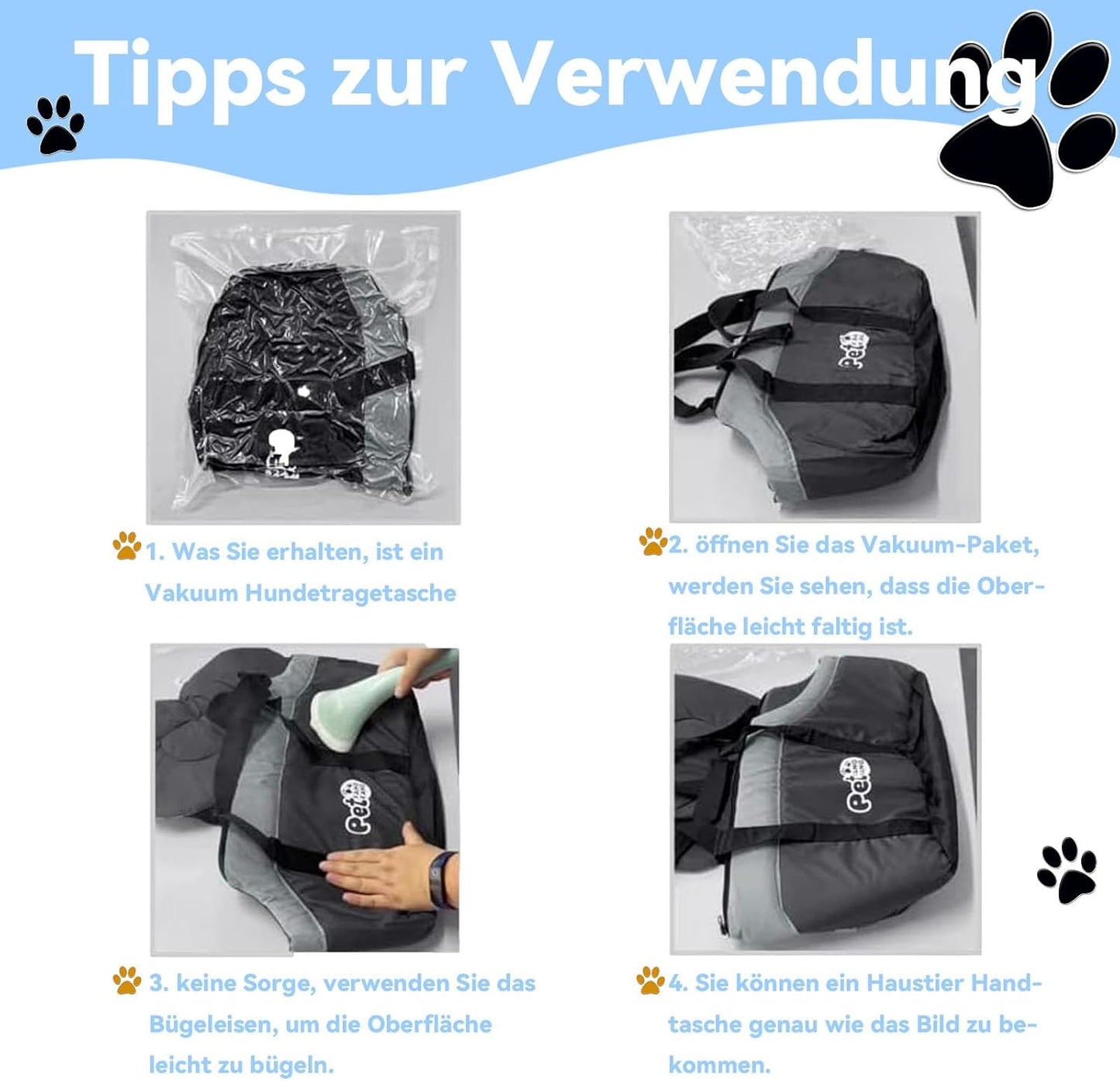 Haustier-Tragetasche mit Sicherheitsgurt, bis 6 kg, Schwarz