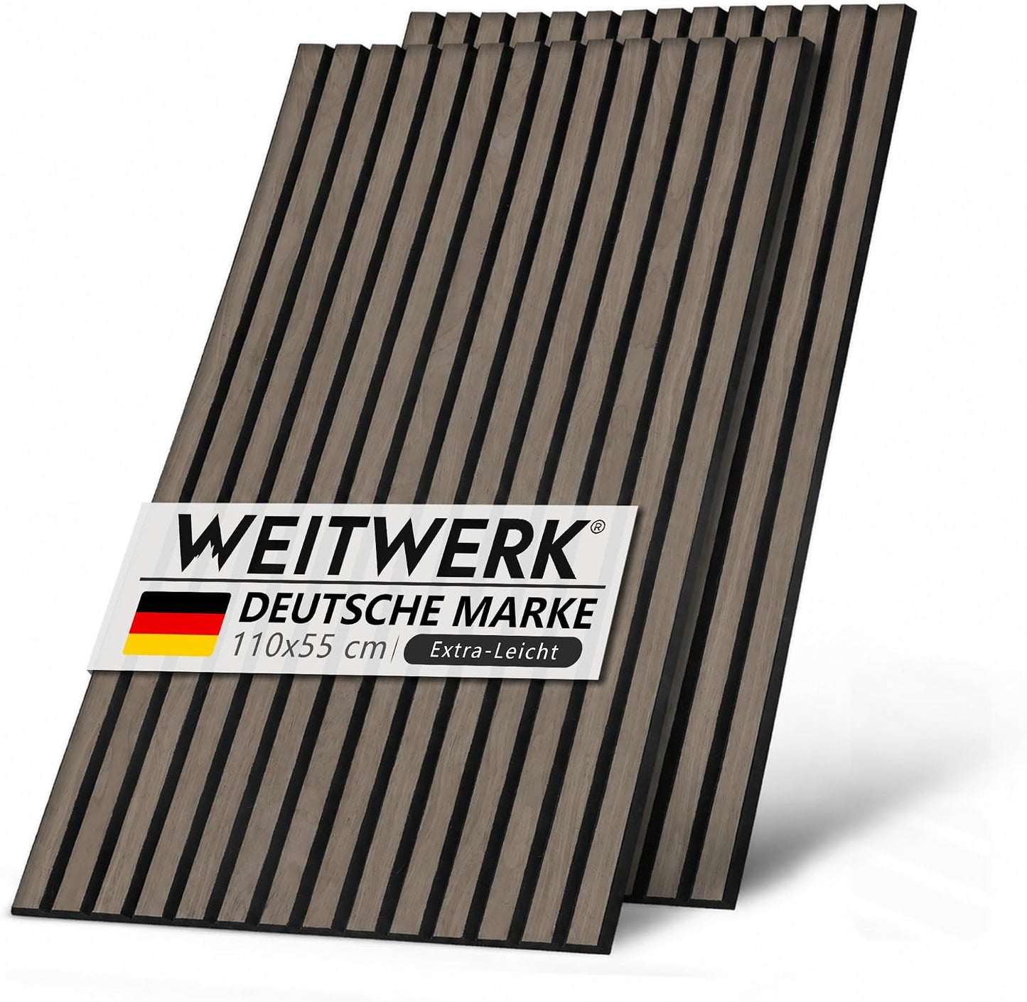 2er-Set Leichte Paneele für Camper-Ausbau, Dunkle Eiche / Schwarz 2er Set - (1,21m²)