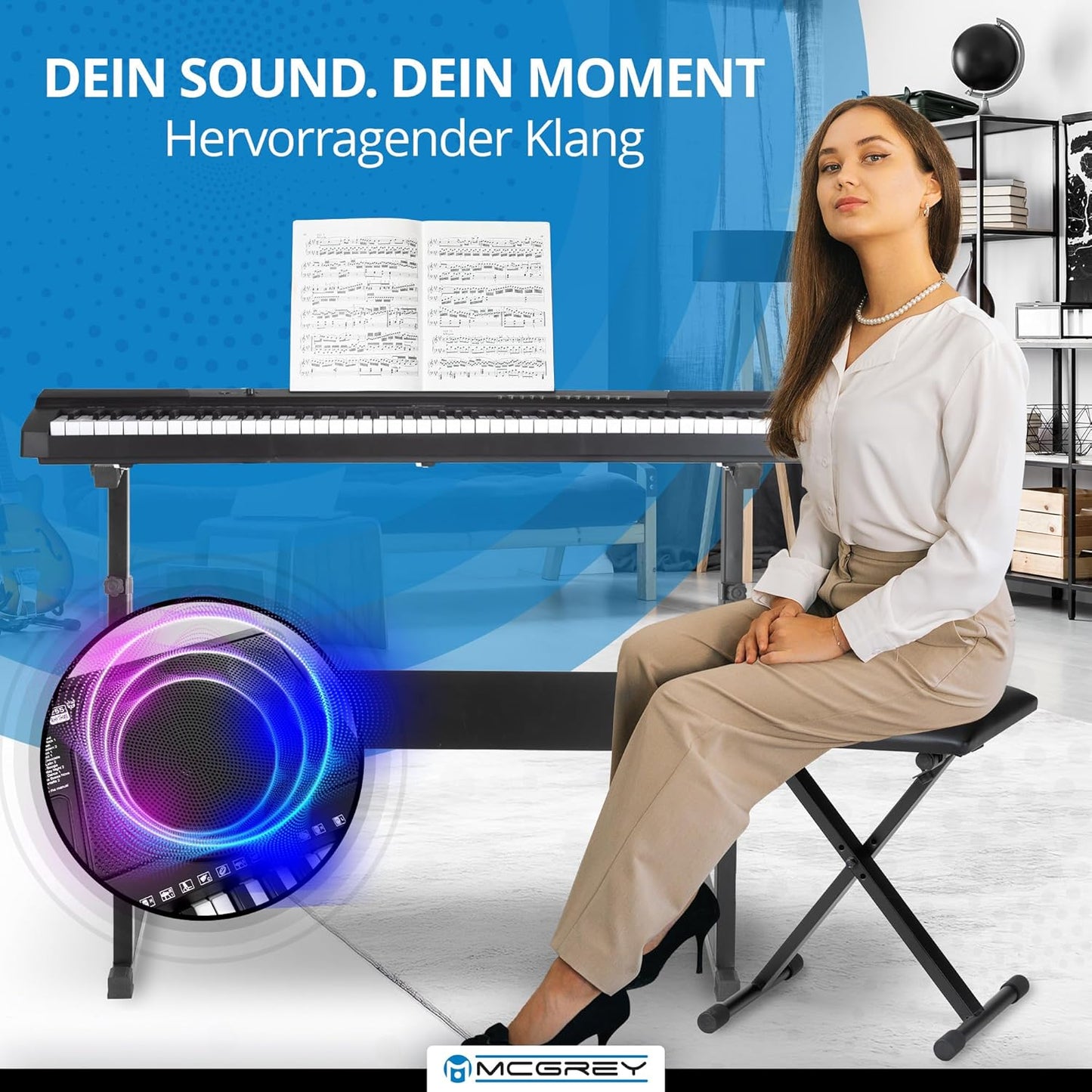 LK-6150 Keyboard Set mit Leuchttasten und Z-Ständer